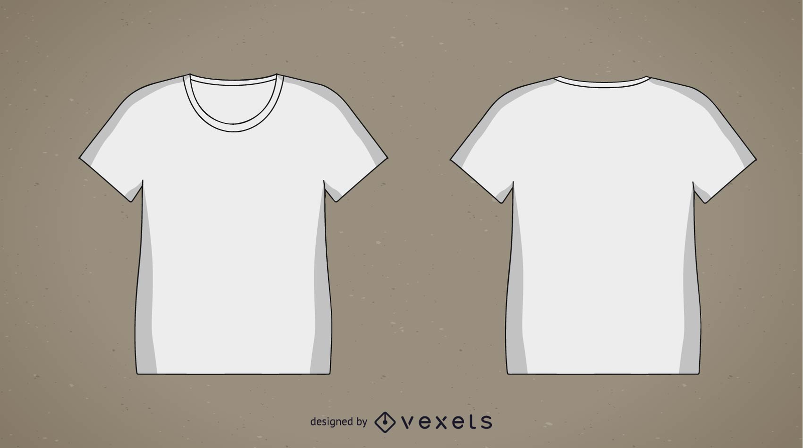 2 Blank T Shirt Set Vector Download