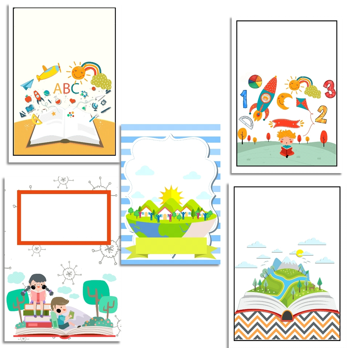 5 Free Printable Book Covers For School Exercise Books Digital Product Teacha 
