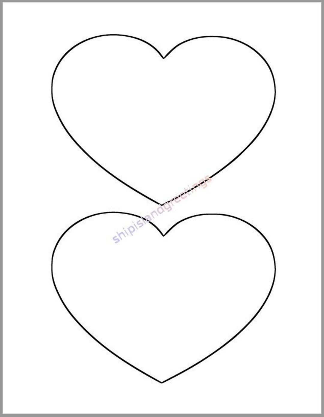 6 Inch Heart Printable Template large Heart Cutout valentines Day Decor kids Crafts valentine Printable large Printable Heart diy Valentines Etsy