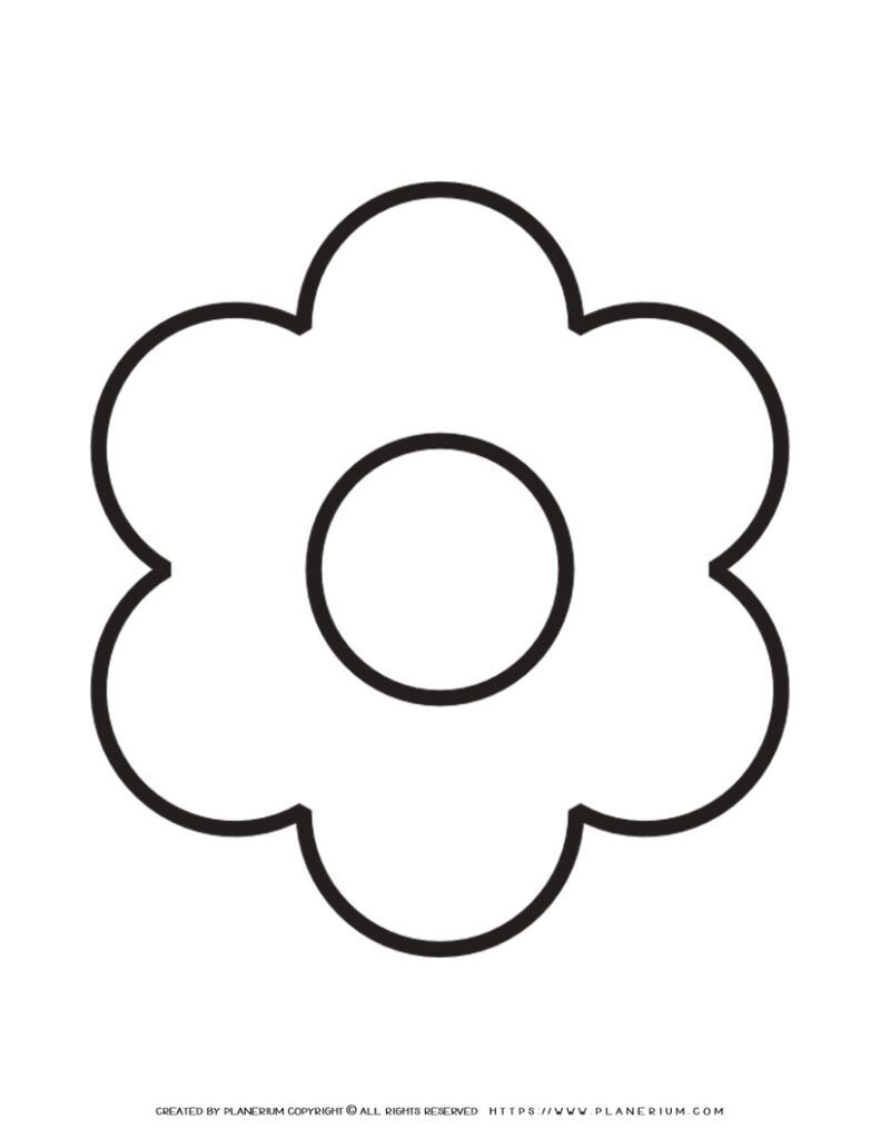 6 Petal Flower Template Printable Planerium