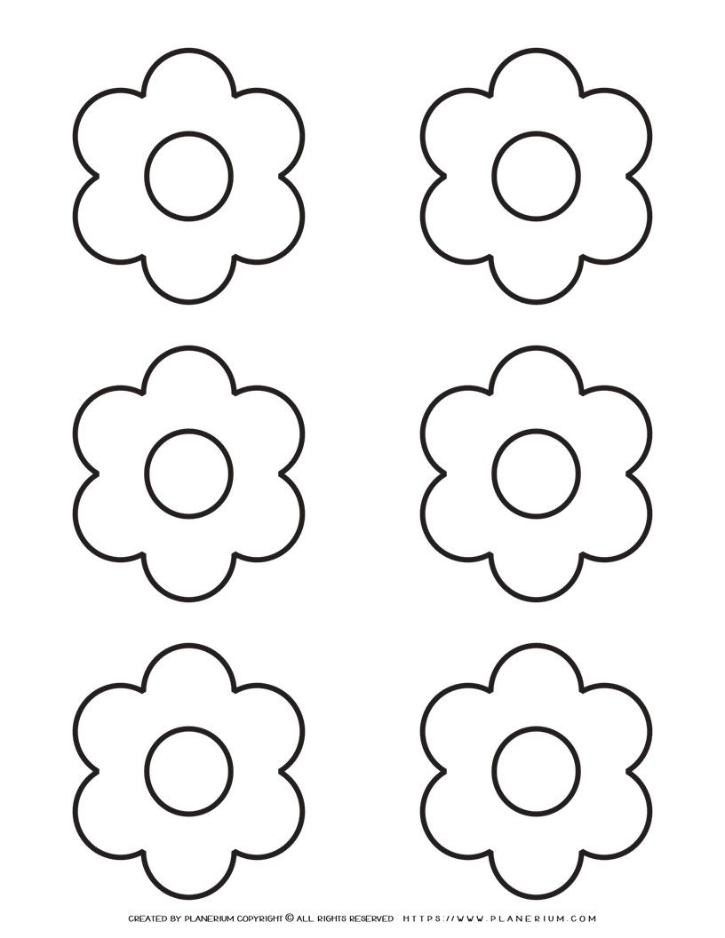 6 Petal Flower Template Six Flowers Planerium