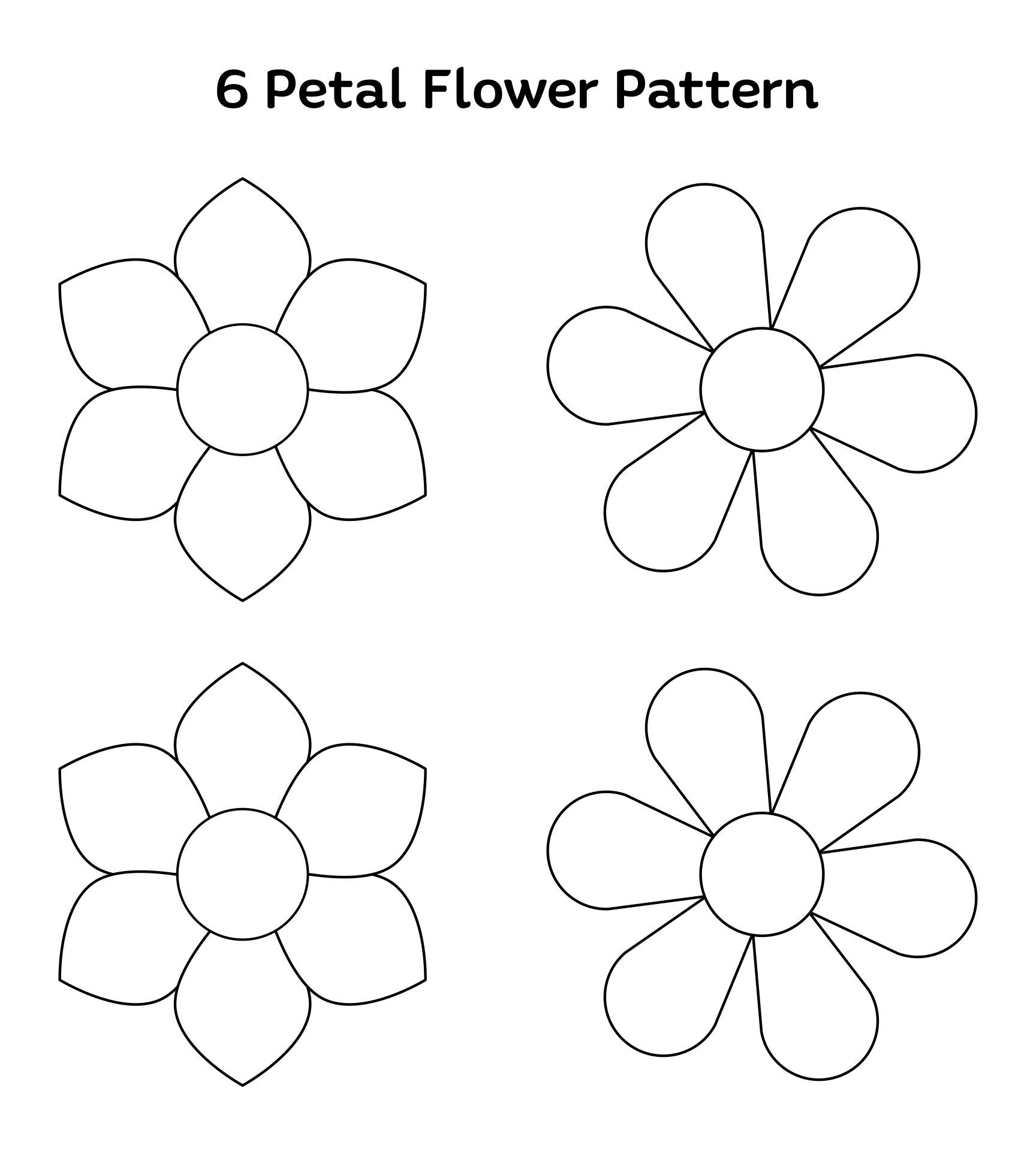 6 Petals Flowers Templates 10 Free PDF Printables Printablee