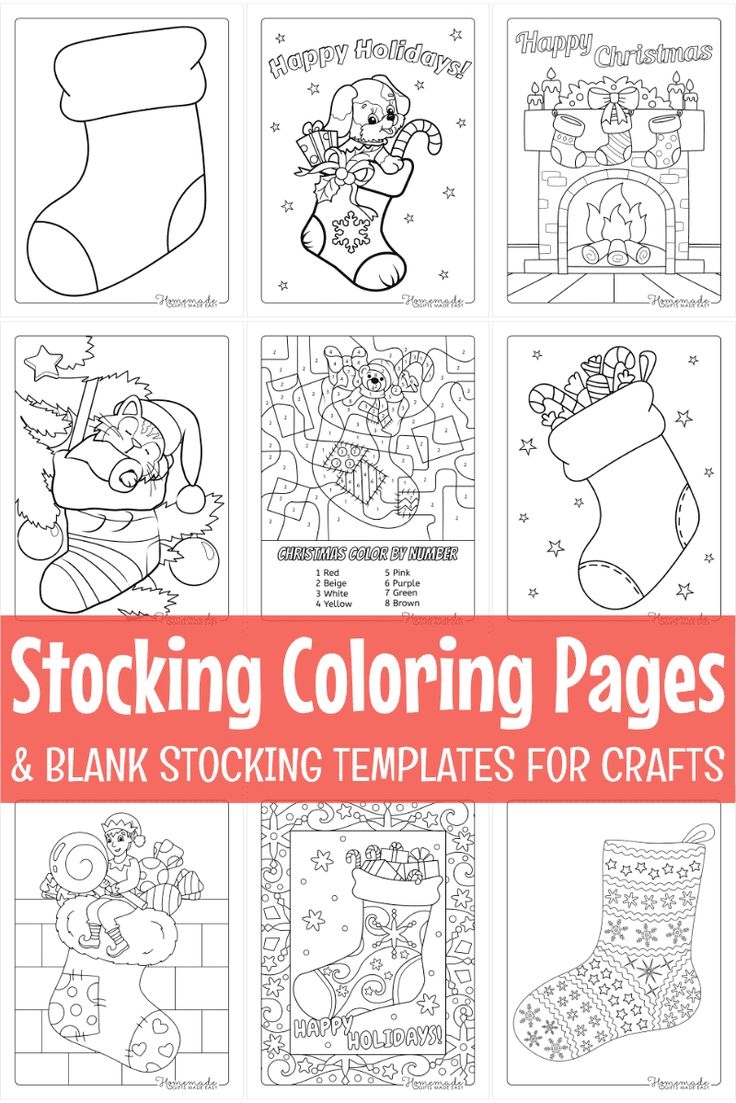 Christmas Stocking Color By Number