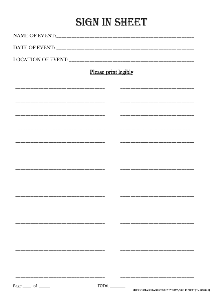Blank Sign In Sheet Fill Out Sign Online DocHub
