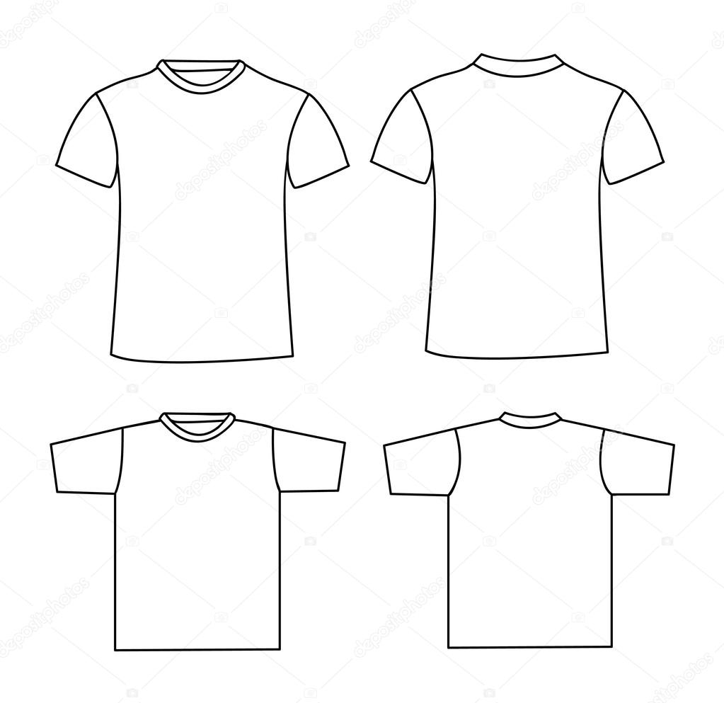 Blank T shirt Template Front And Back Stock Vector By nezezon 80388216