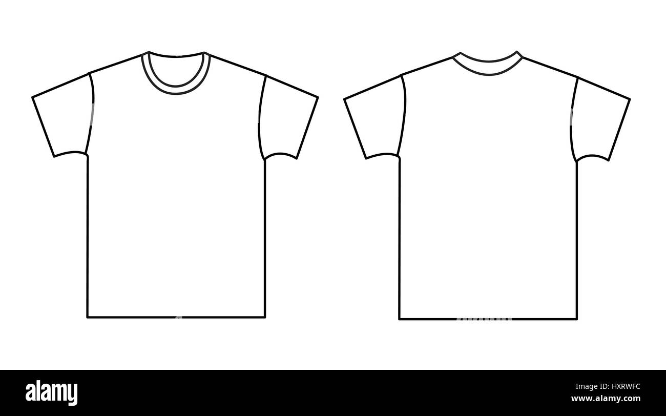 Blank T shirt Template Front And Back Stock Vector Image Art Alamy
