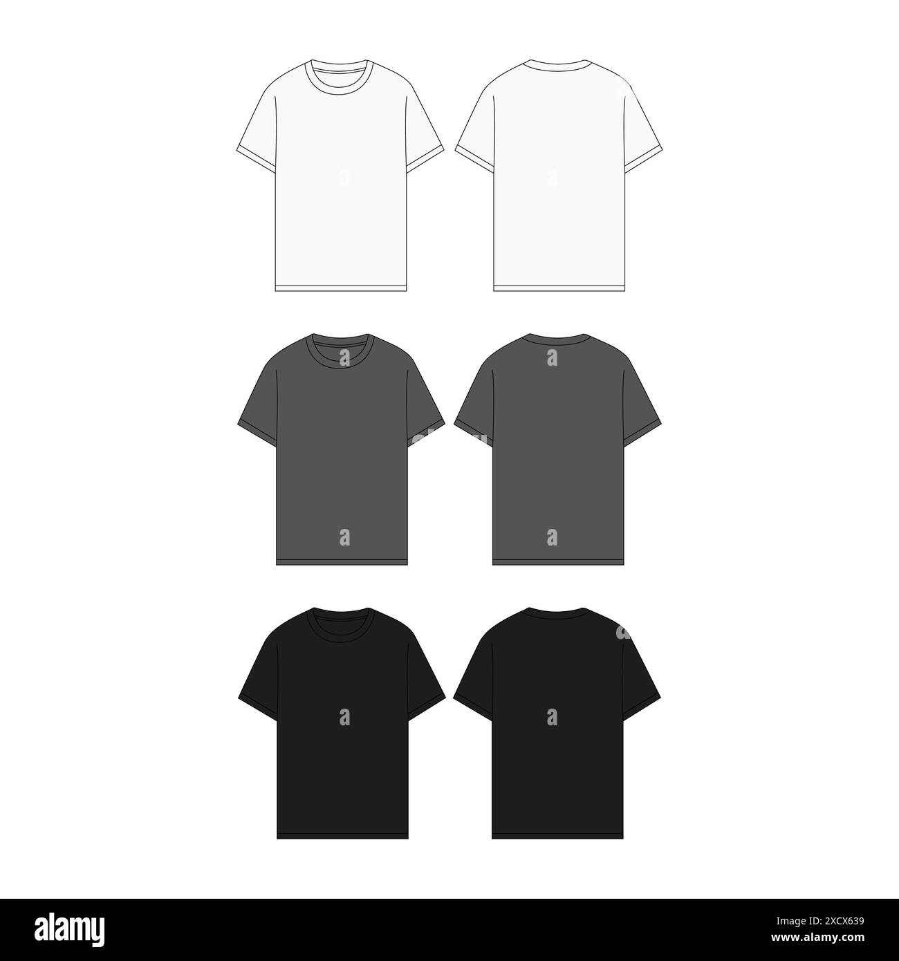 Blank T Shirt Template Front Back Stock Vector Images Alamy