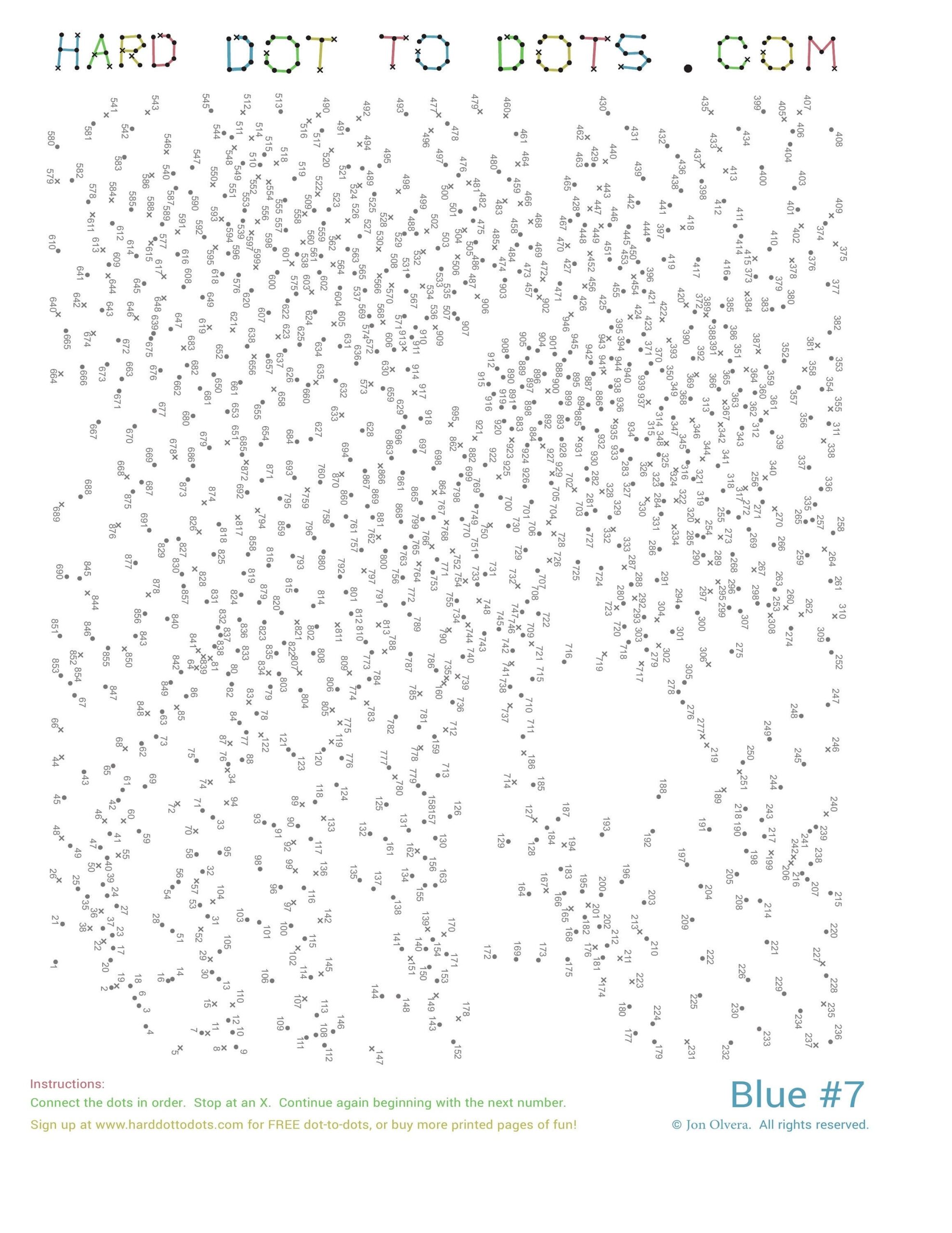 Difficult Dot To Dot Worksheets