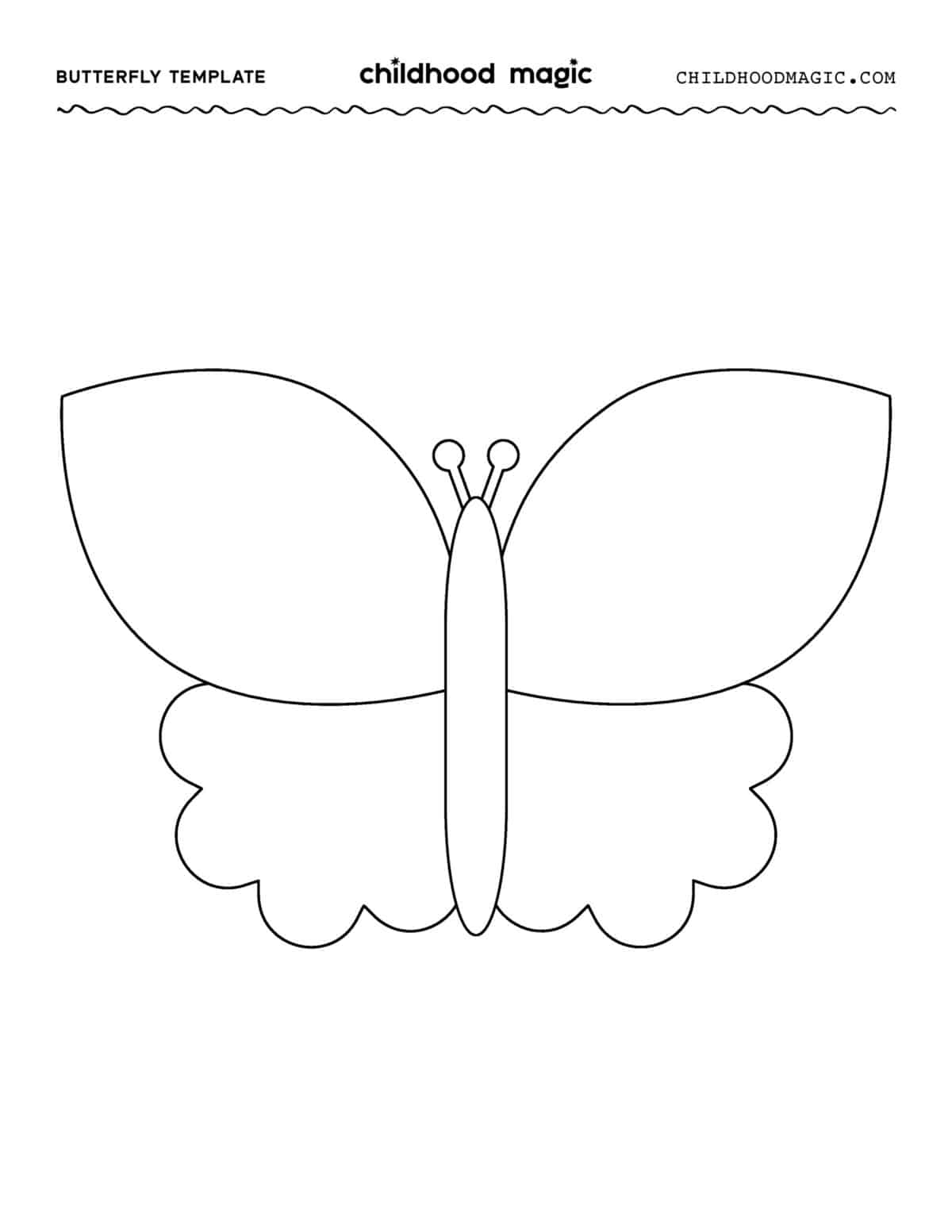Printable Different Size Butterfly Templates