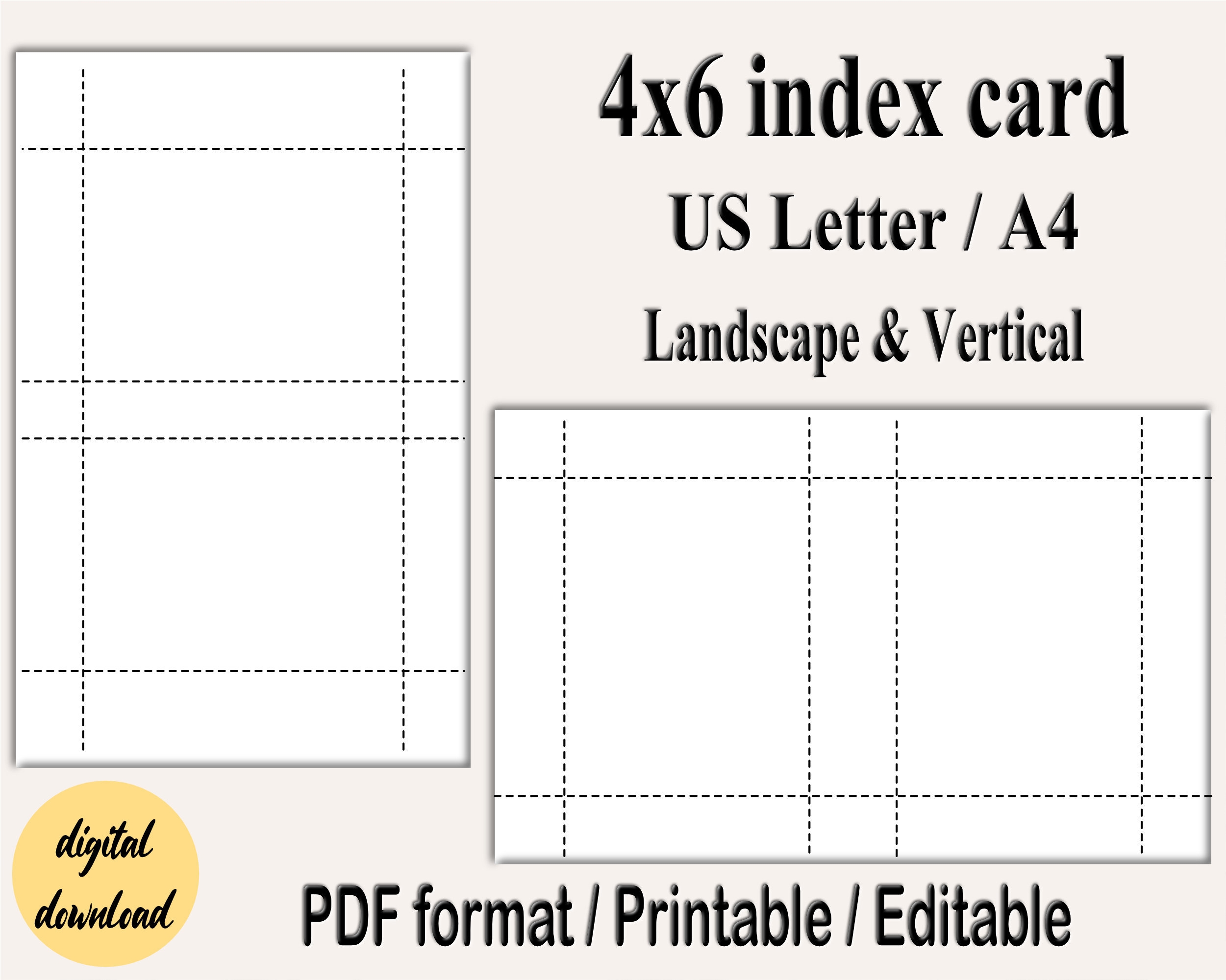4 X 6 Index Card Template
