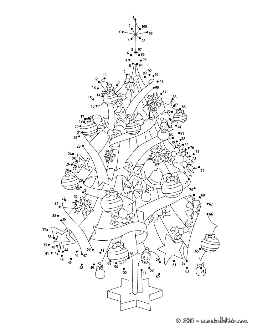 Christmas Tree Coloring Pages Hellokids Worksheets Library