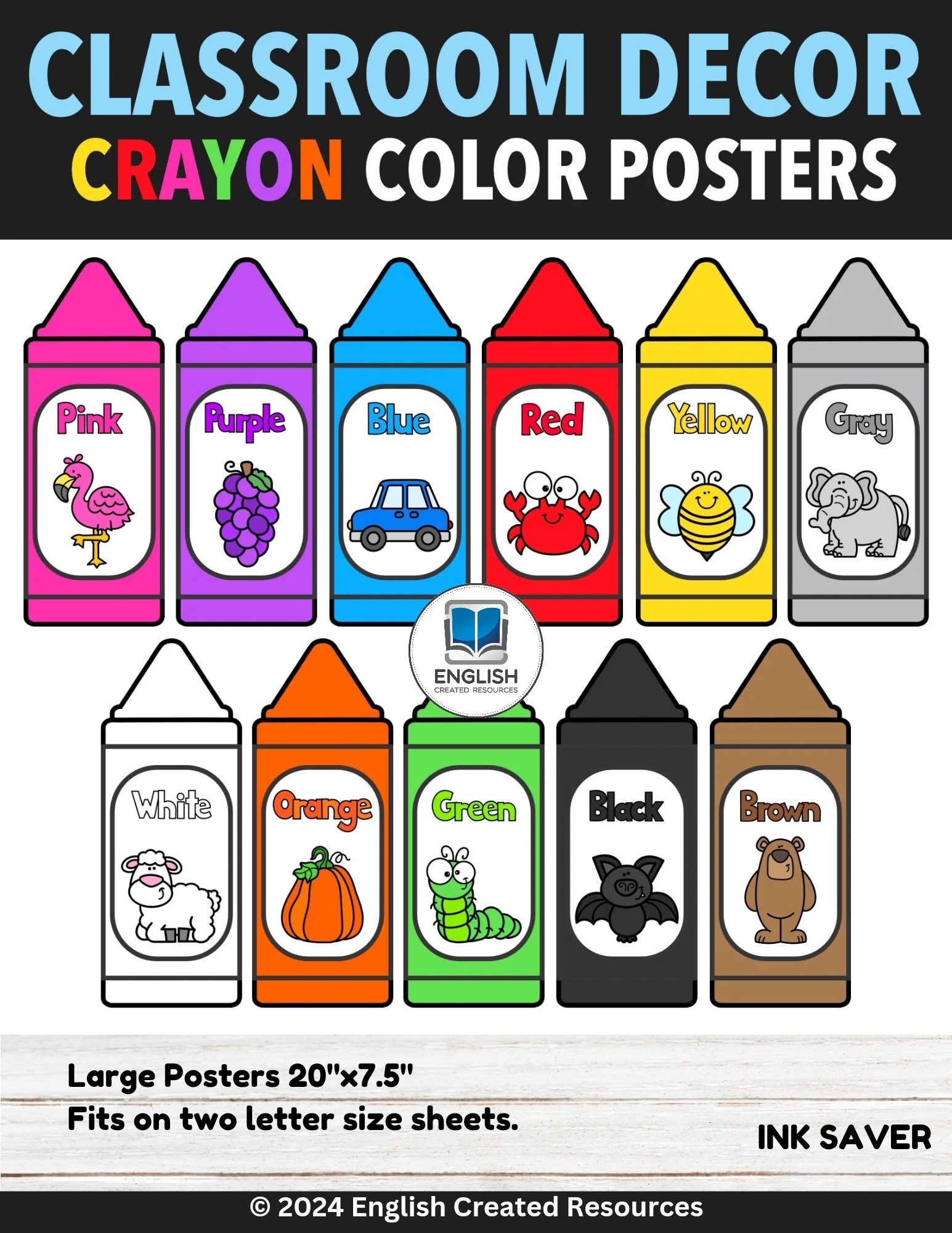 Classroom Decor Crayon Color Posters English Created Resources