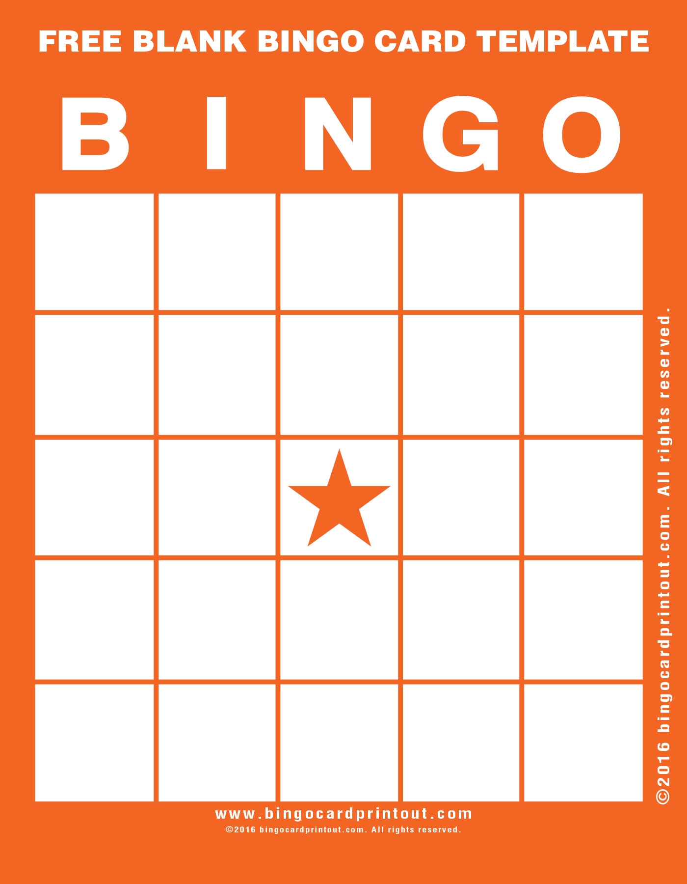 Free Printable Blank Bingo Card