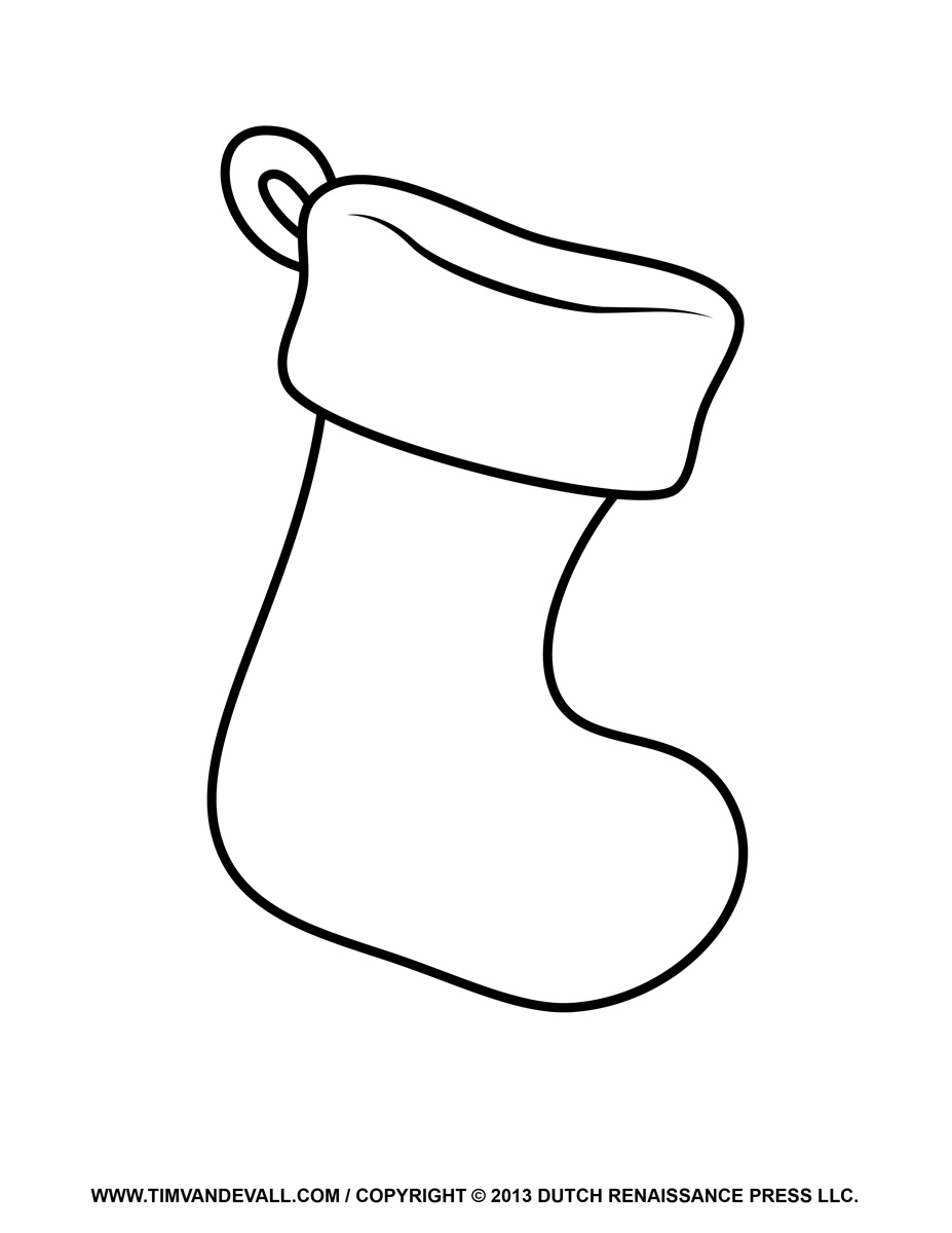Printable Christmas Stocking Coloring Pages