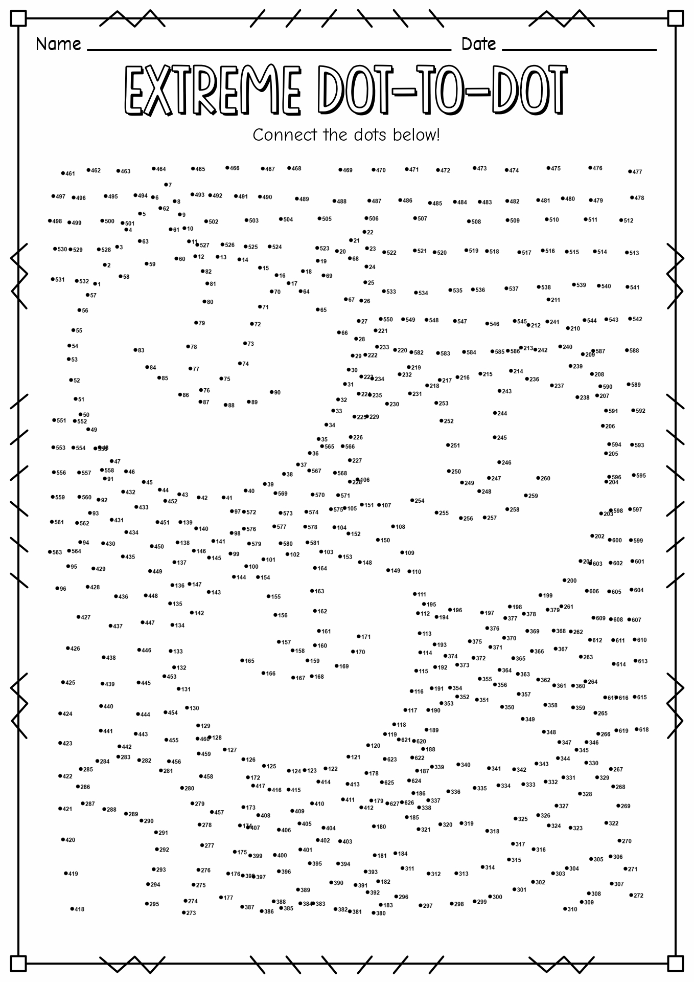 Free Difficult Dot To Dot Printables