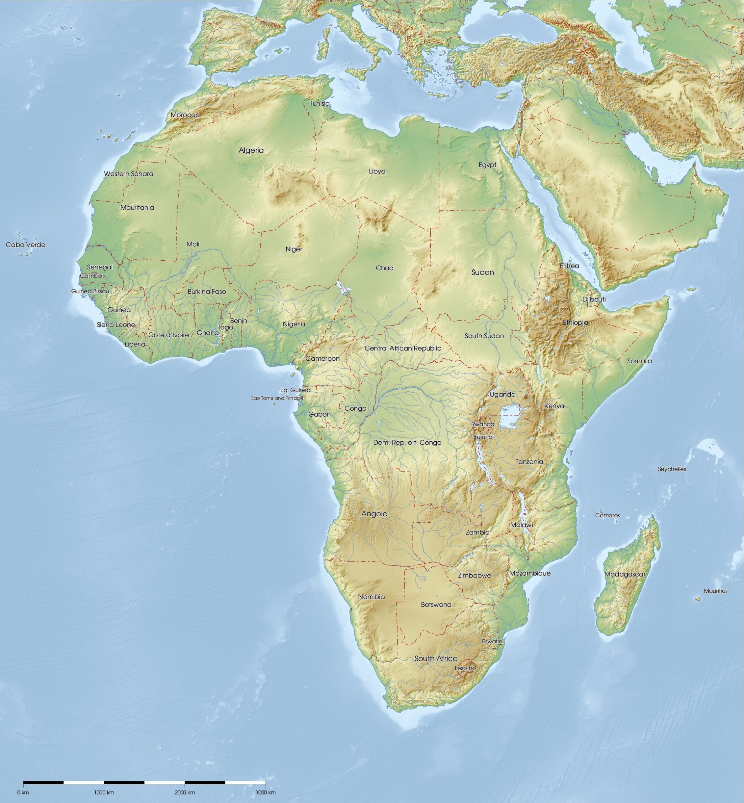 Free Printable Map Of Africa