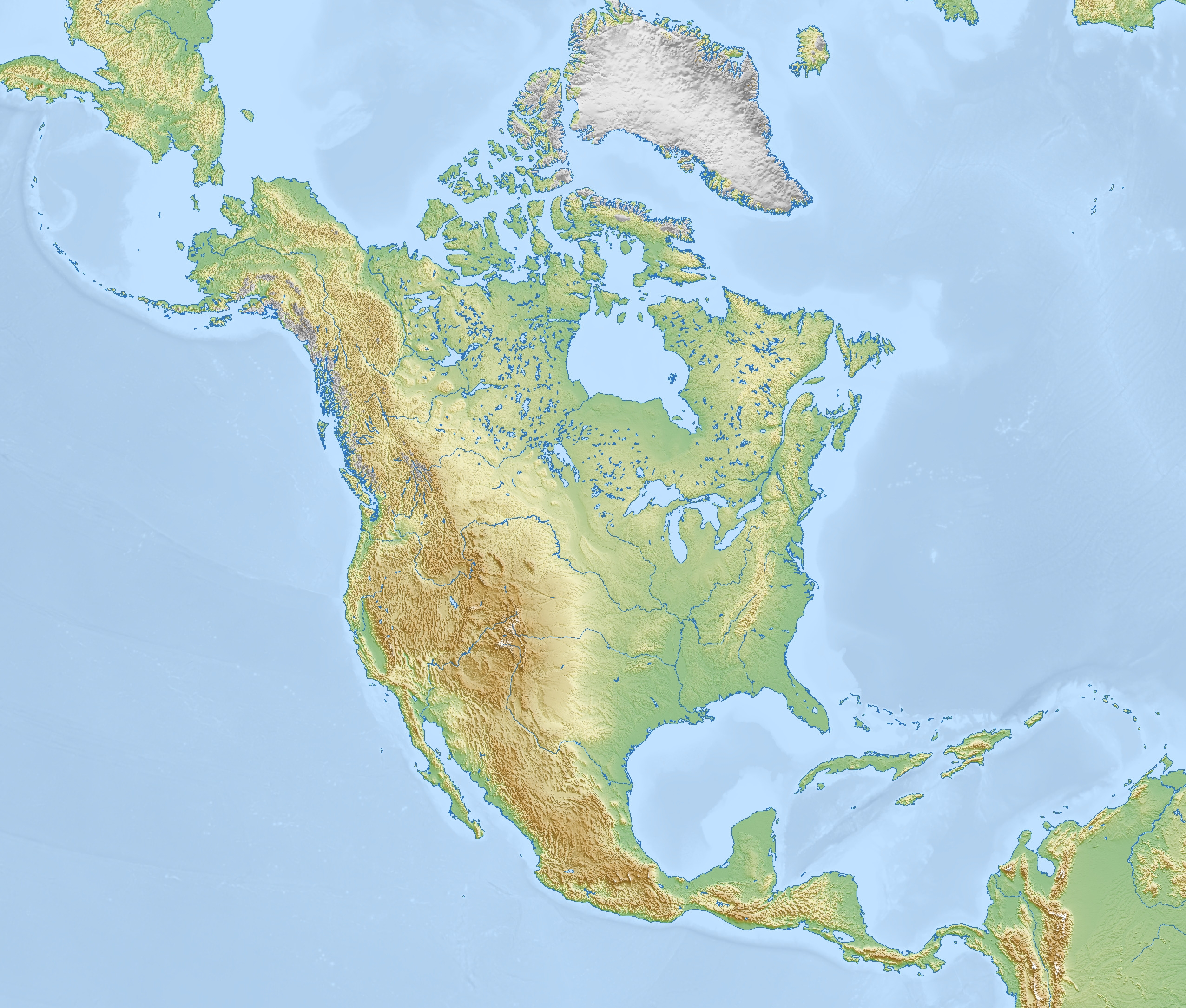 Blank Physical Map Of The Us