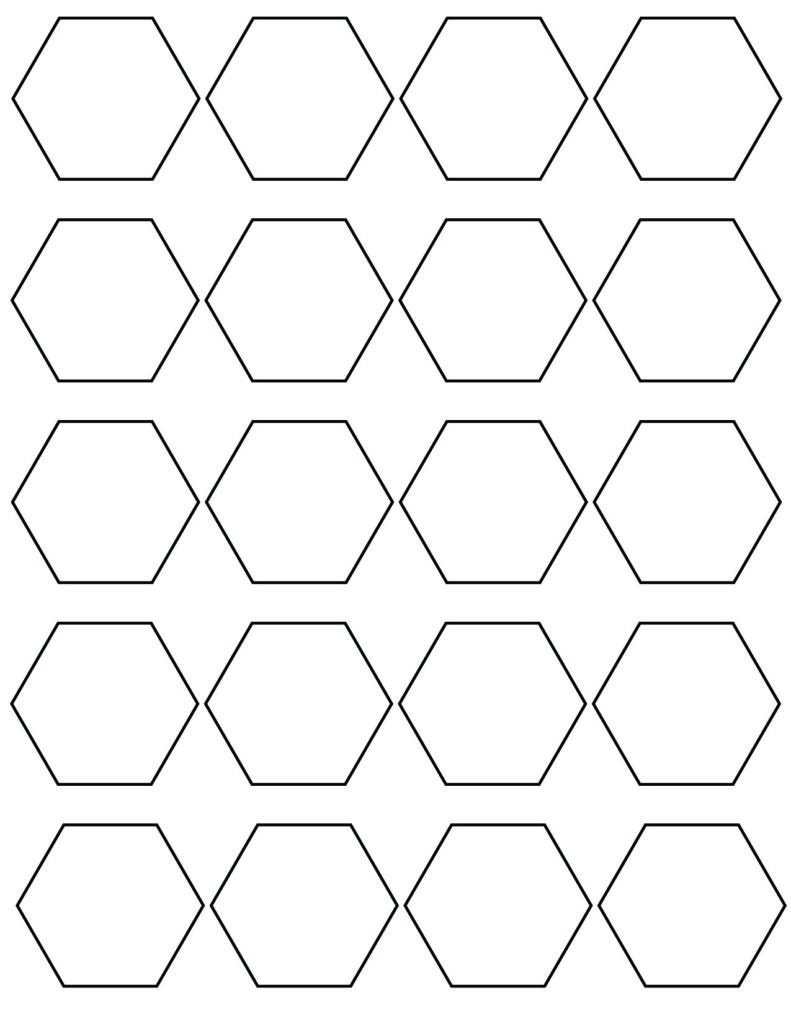 Free Printable 1 inch Hexagon Templates Grid Layout Graph Paper Printables Hub