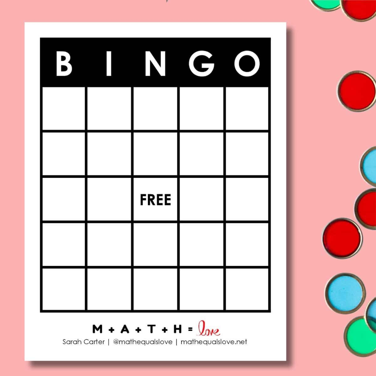 Free Printable Template Blank Bingo Card