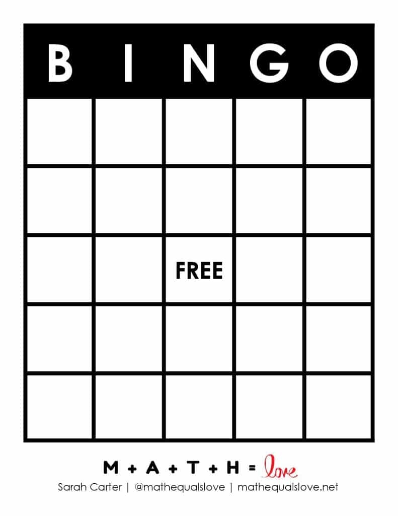 Free Printable Blank Bingo Boards