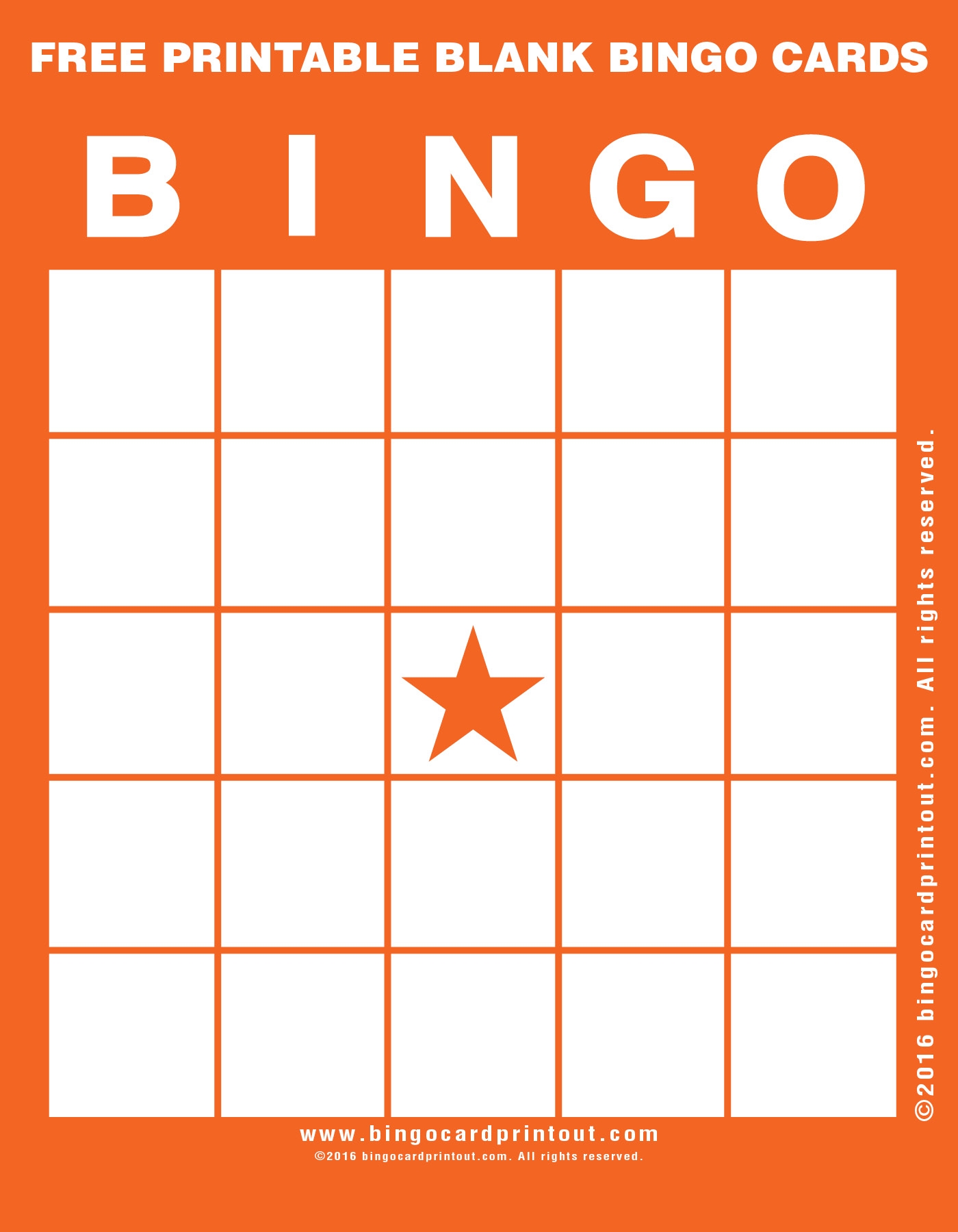 Free Blank Bingo Cards Printable