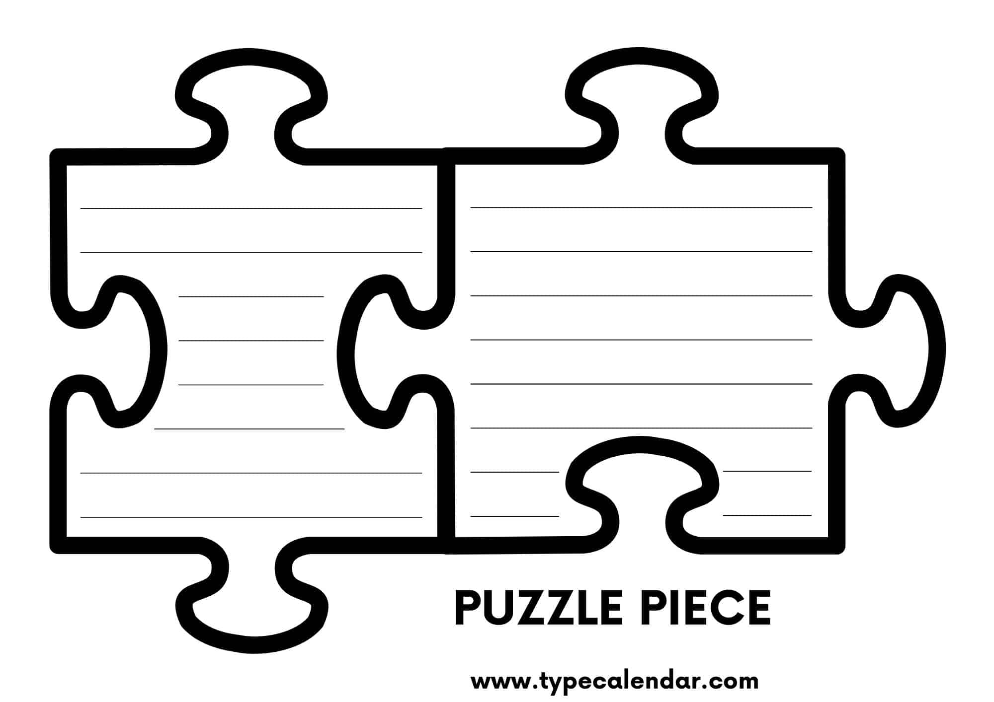 Full Page Puzzle Piece Template