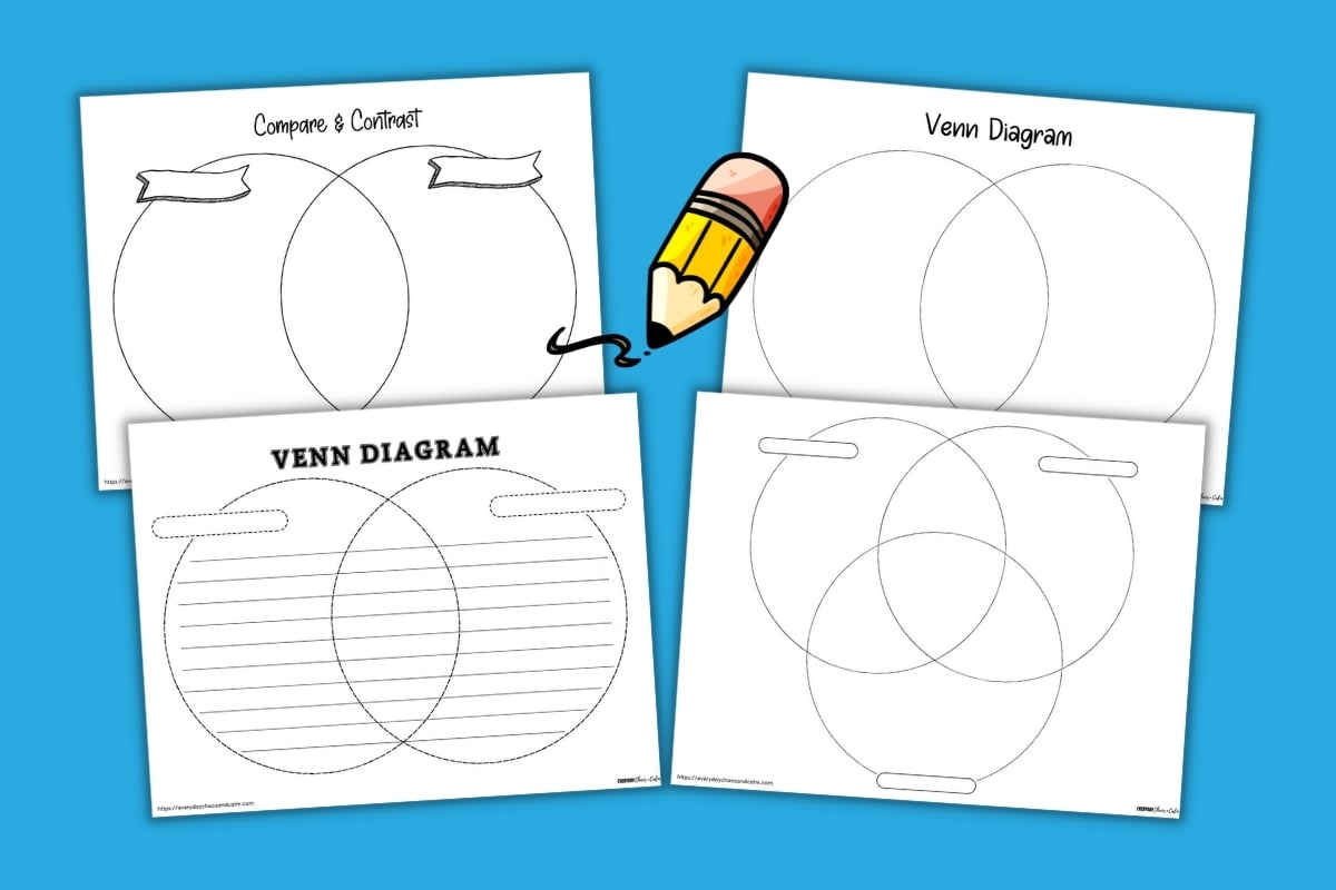 Free Printable Venn Diagram Templates Worksheets