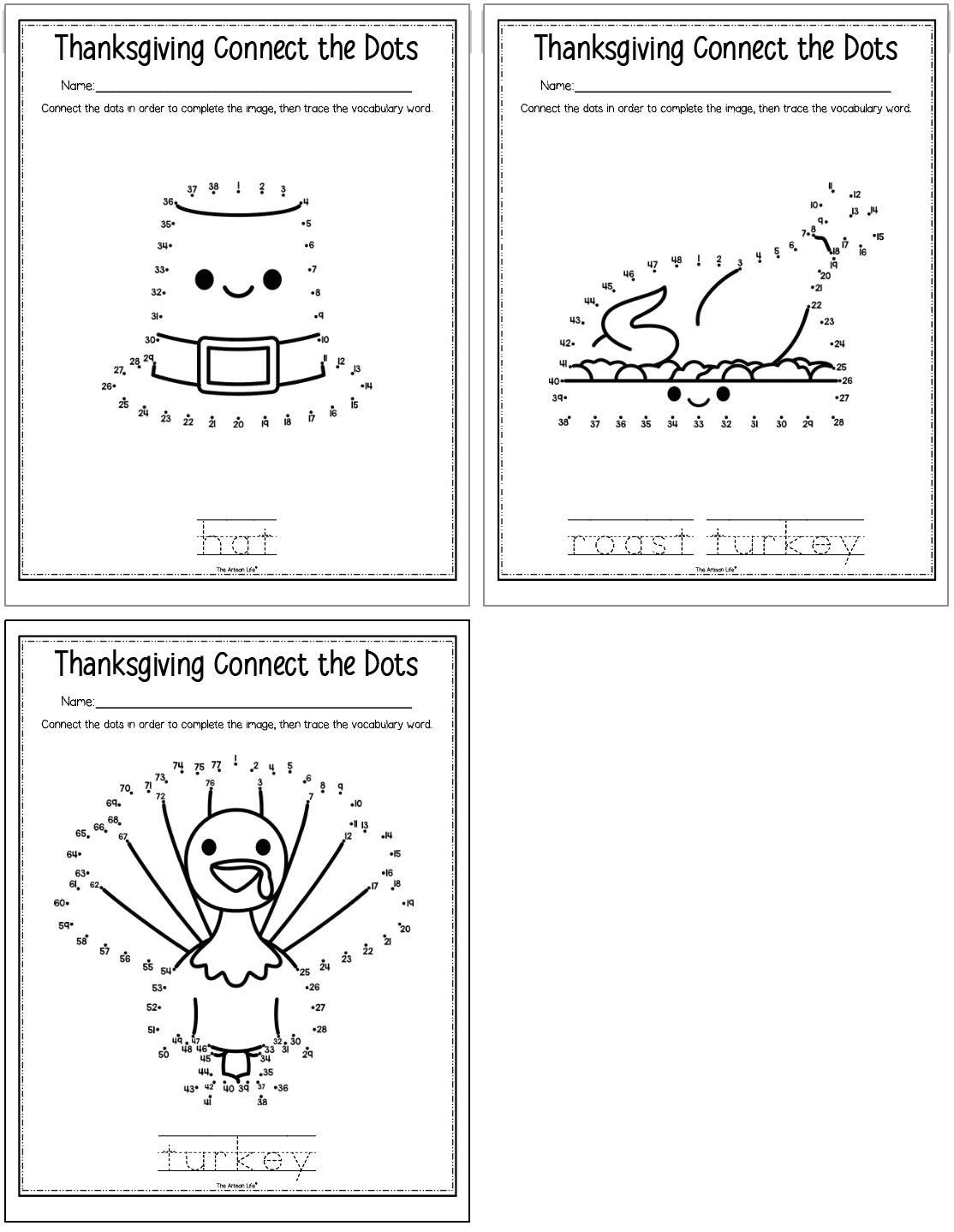 Free Thanksgiving Connect The Dots Printables The Artisan Life