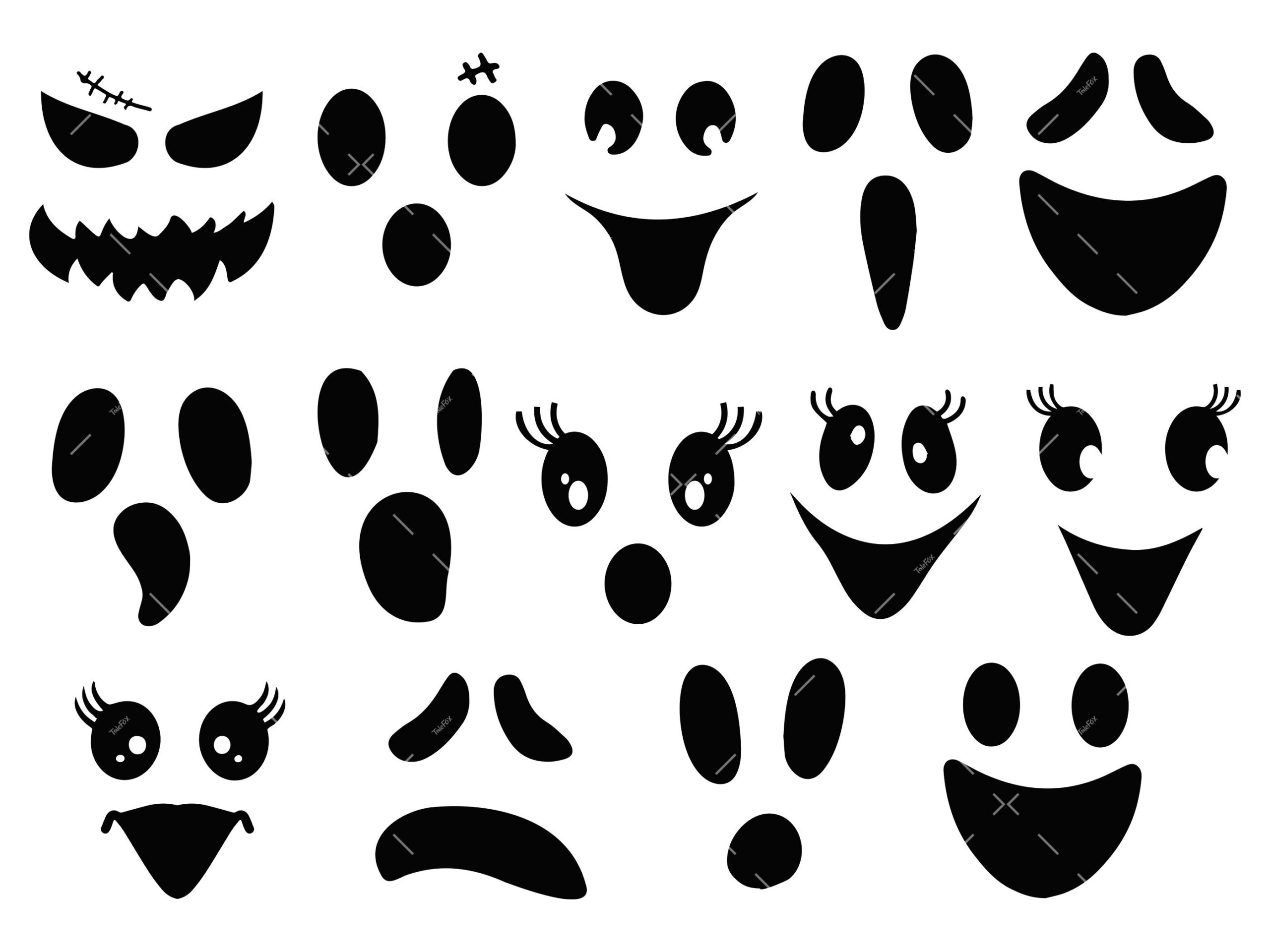 Ghost Face SVG Bundle PNG Halloween Svg Cricut Ghost Design Cute Ghost Face Svg Halloween Faces Svg Etsy