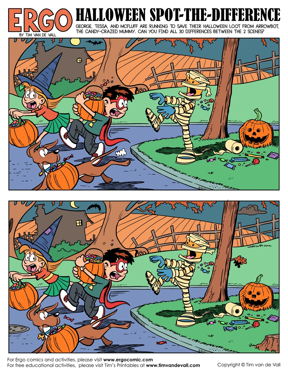 Halloween Spot the Difference Color Tim s Printables