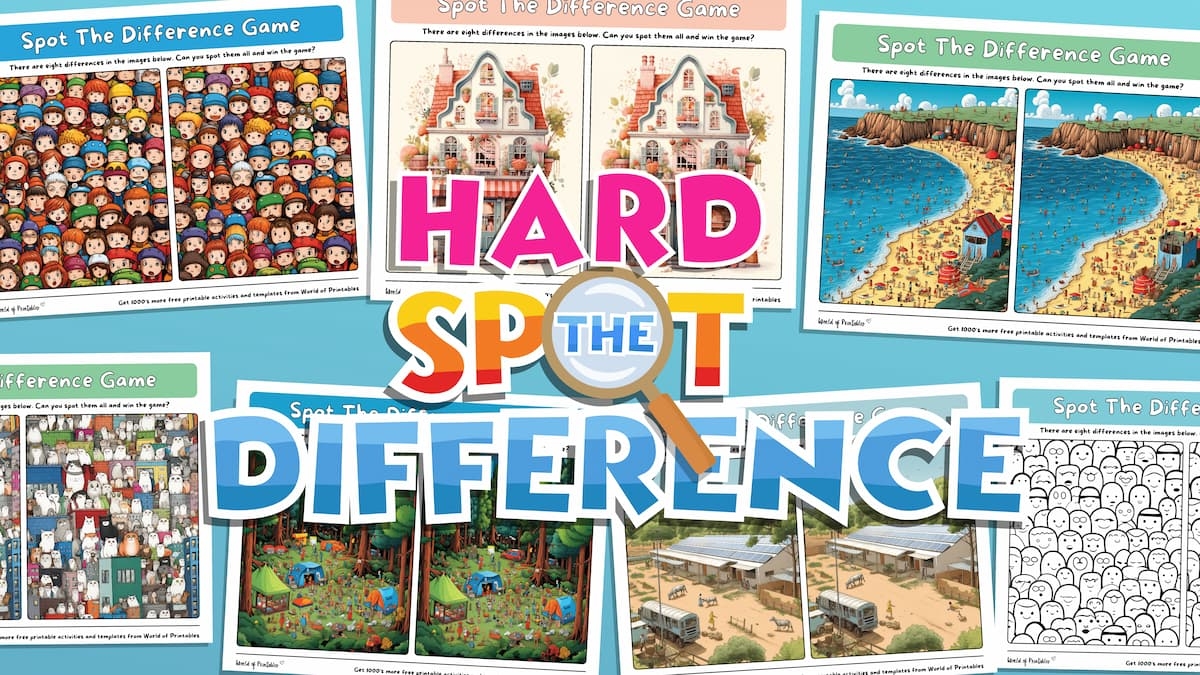 Hard Spot The Difference Games World Of Printables