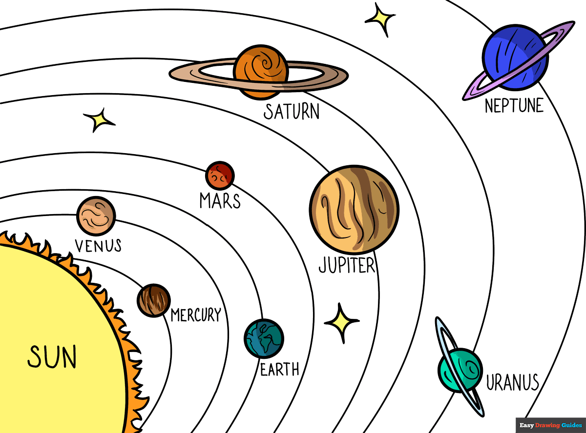How To Draw The Solar System Really Easy Drawing Tutorial