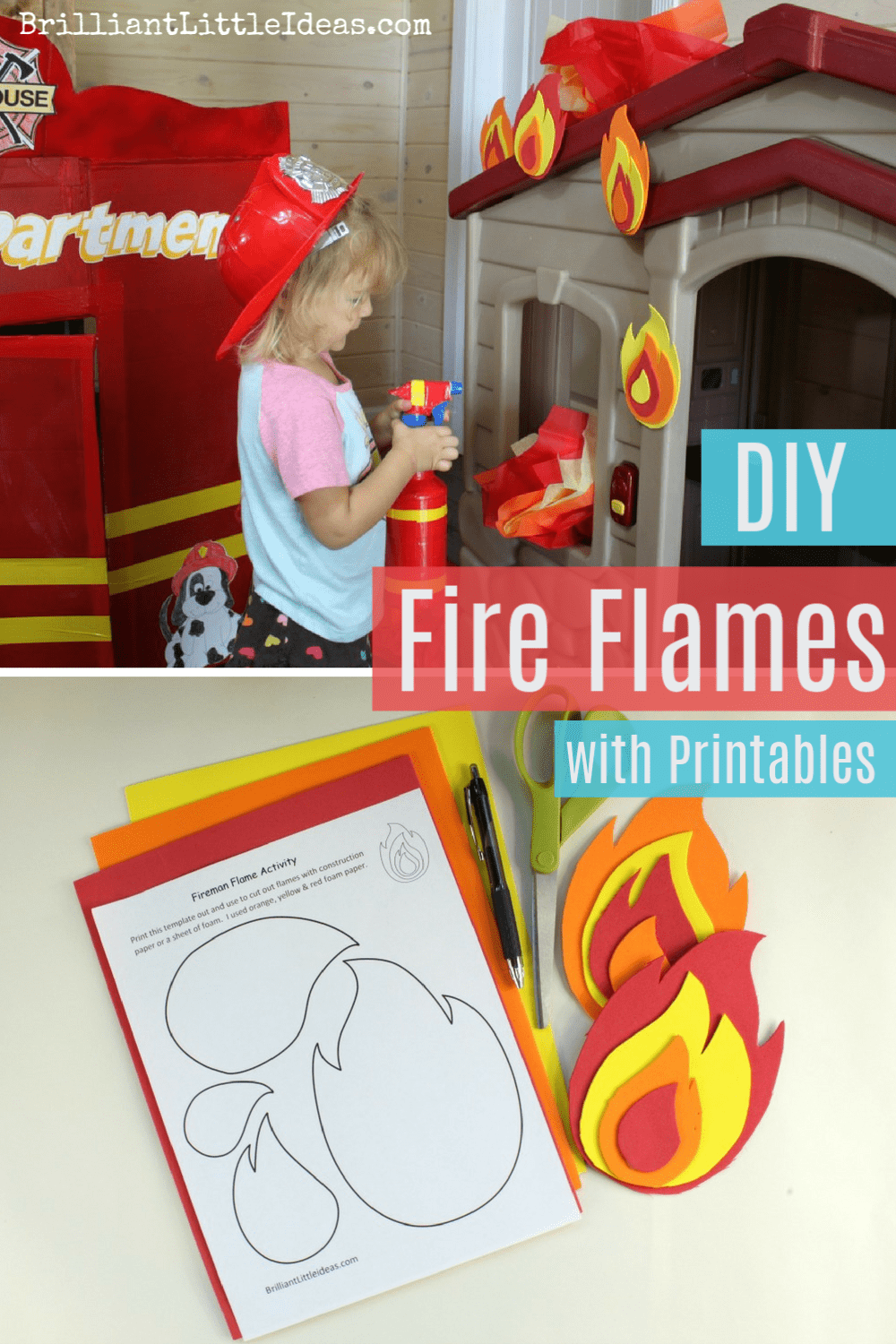 Cut Out Outline Fire Template