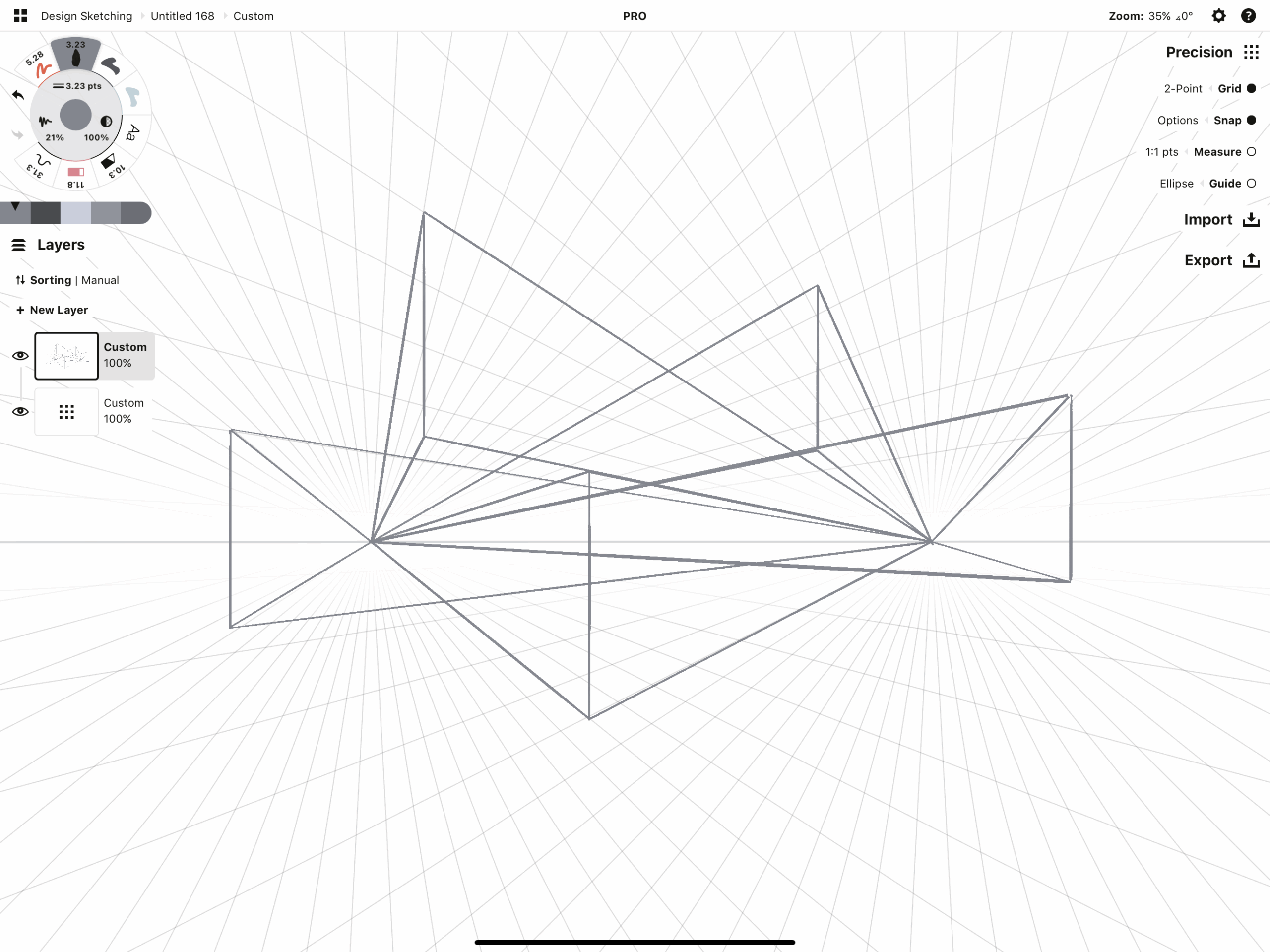 2 Point Perspective Drawing Grid