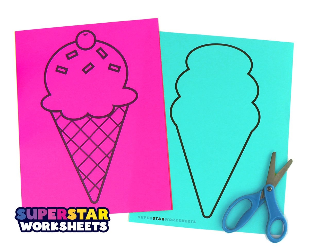 Ice Cream Cone Template Free Printables Superstar Worksheets
