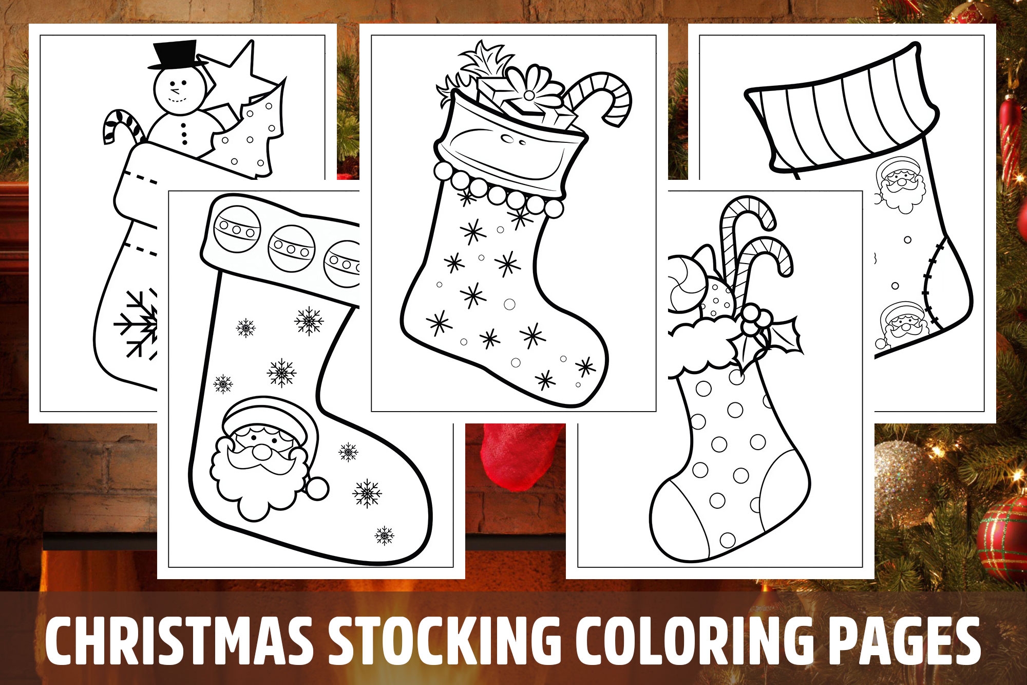 Christmas Stocking Coloring Sheets Printable
