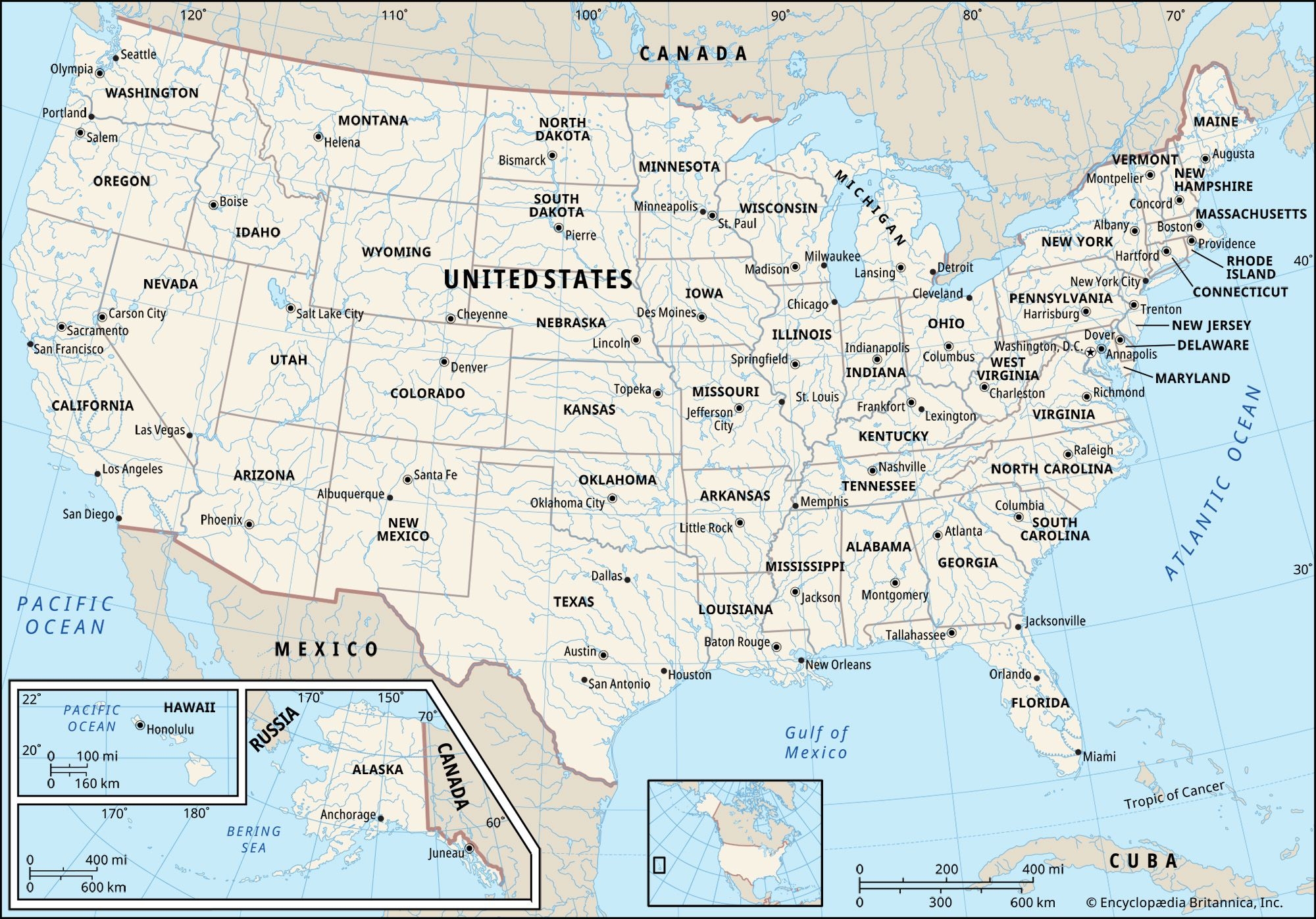 List Of U S State Capitals Britannica