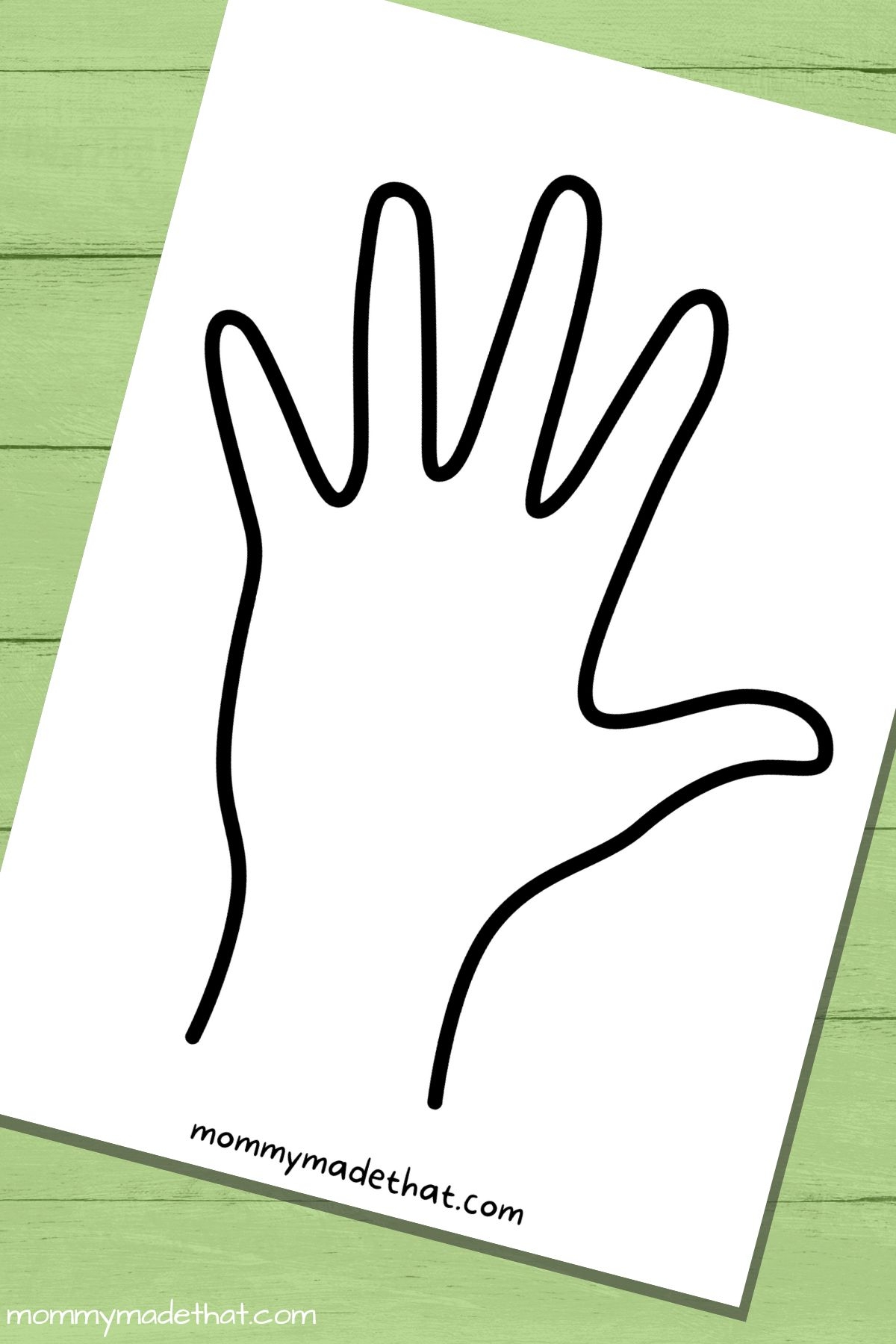 Outline Of A Hand Printable