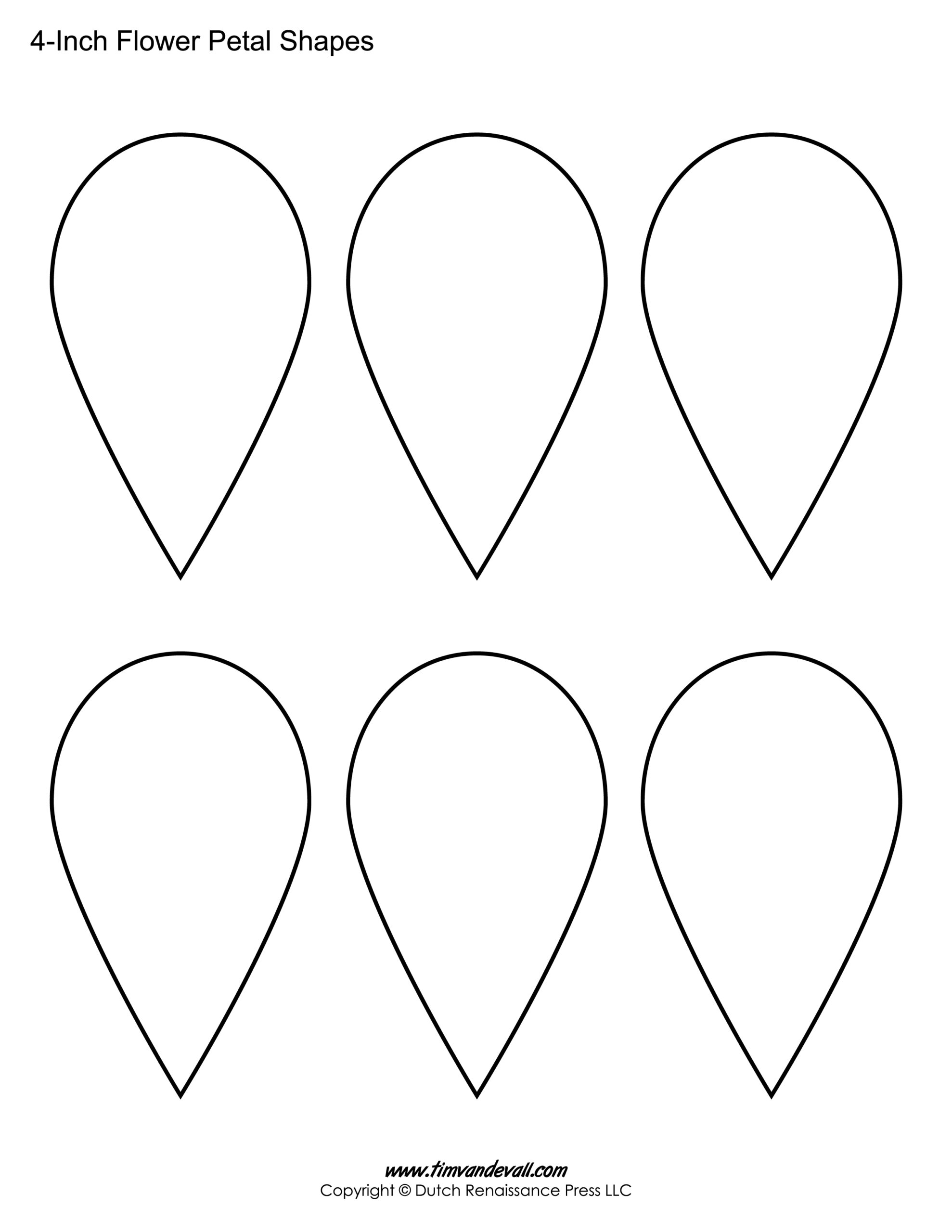 6 Petal Flower Template Free Printable