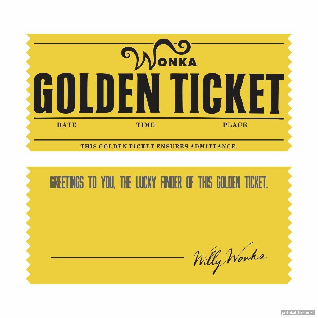 Free Printable Wonka Golden Ticket Template