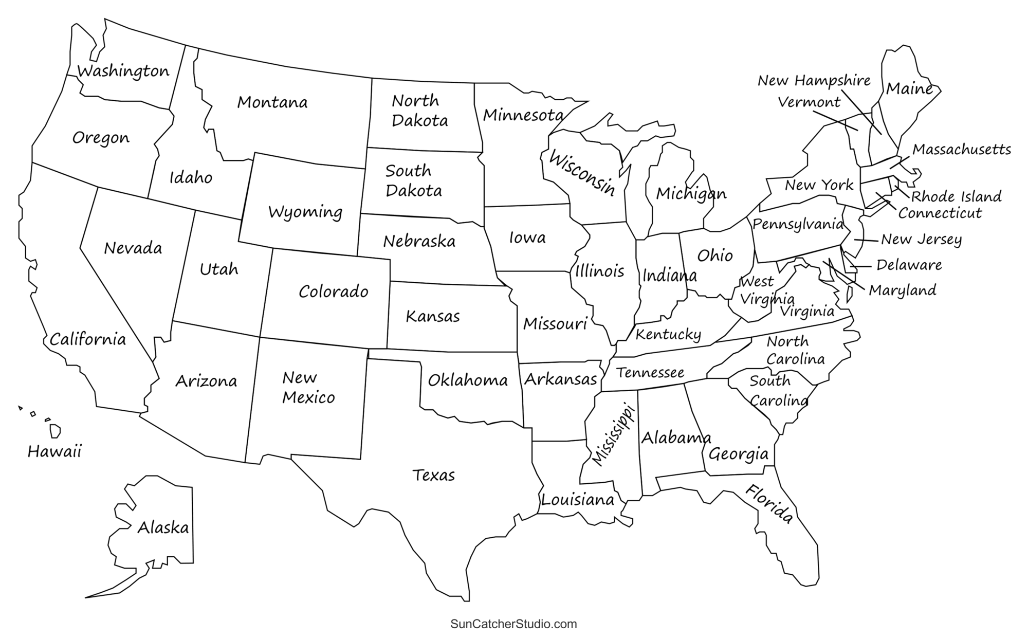 Printable List Of Us States