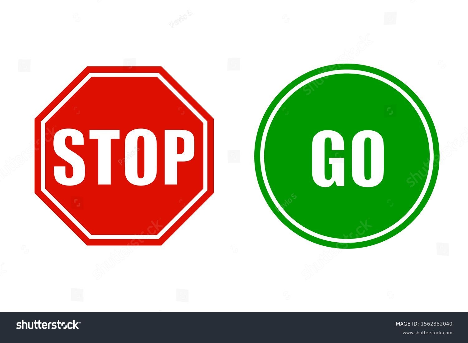 Stop Go Signs Stock Vector Stock Vector Royalty Free 1562382040 Shutterstock