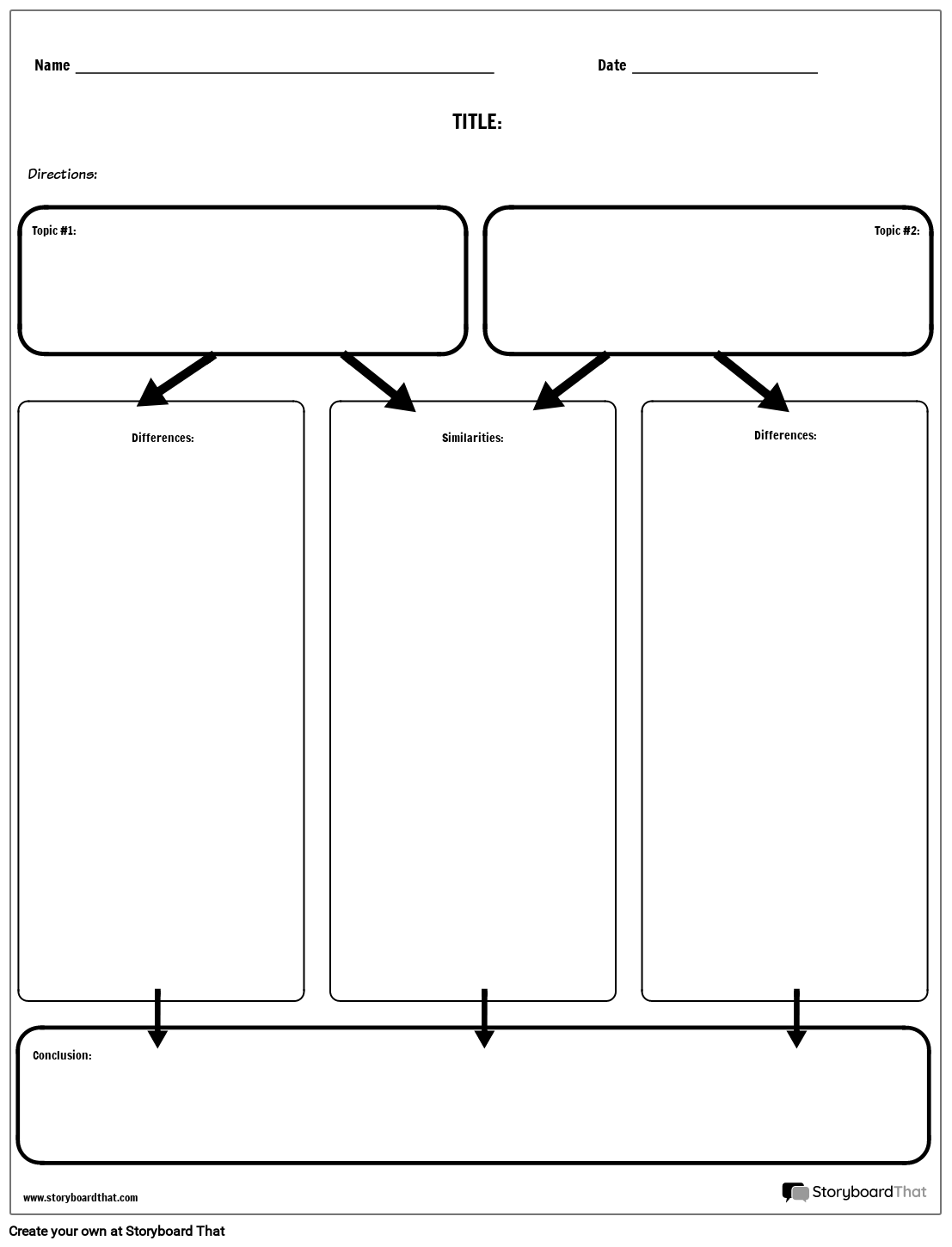 Free Printable Compare And Contrast Graphic Organizer