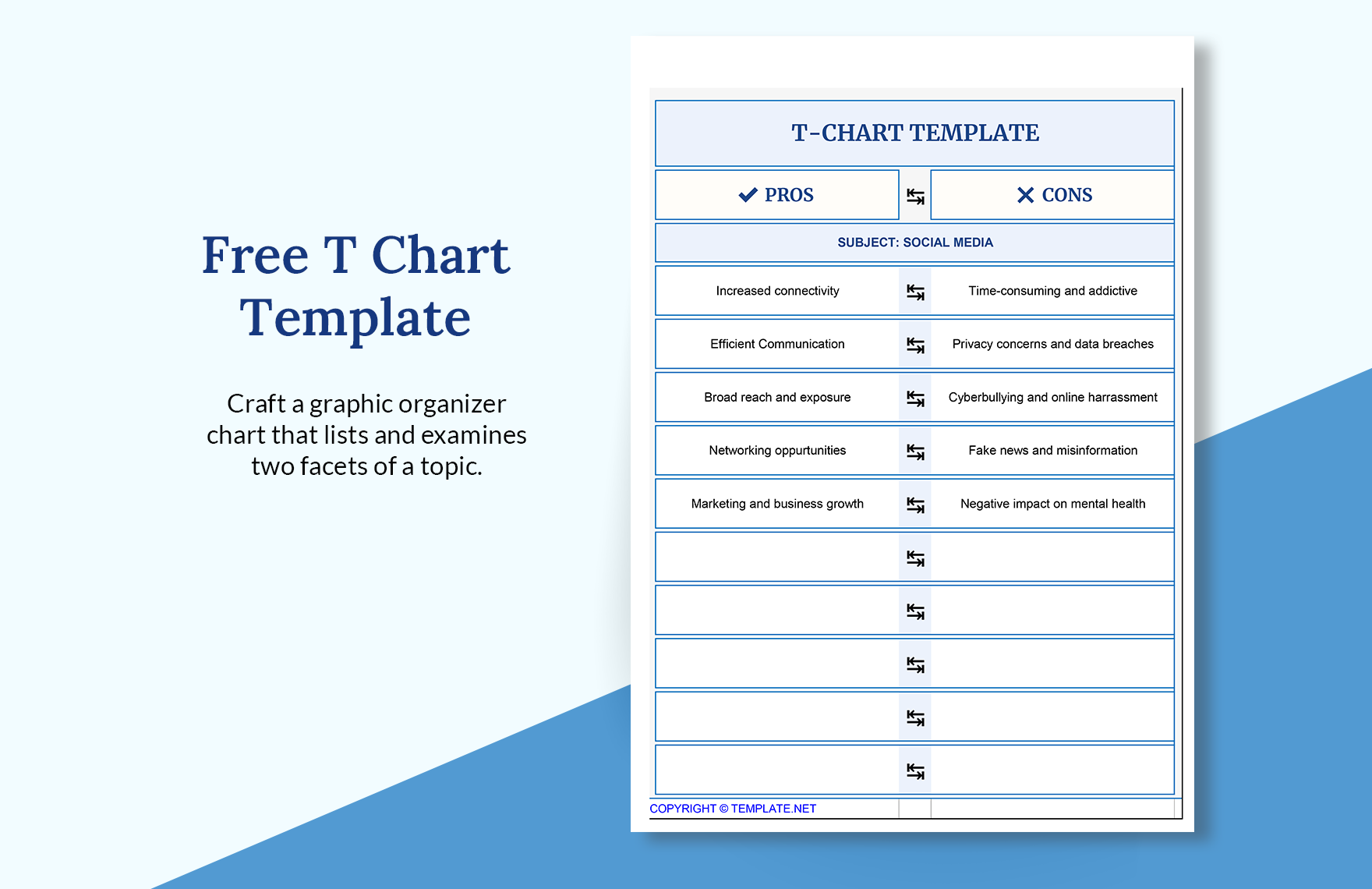 T Chart Template In Word Excel Google Sheets Download Template