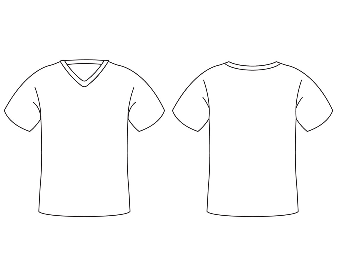 T Shirt Black Outline Template