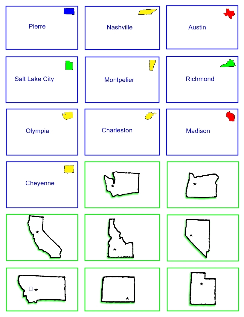 U S States And Capitals Flash Cards Fun And Easy Geography Practice Made By Teachers