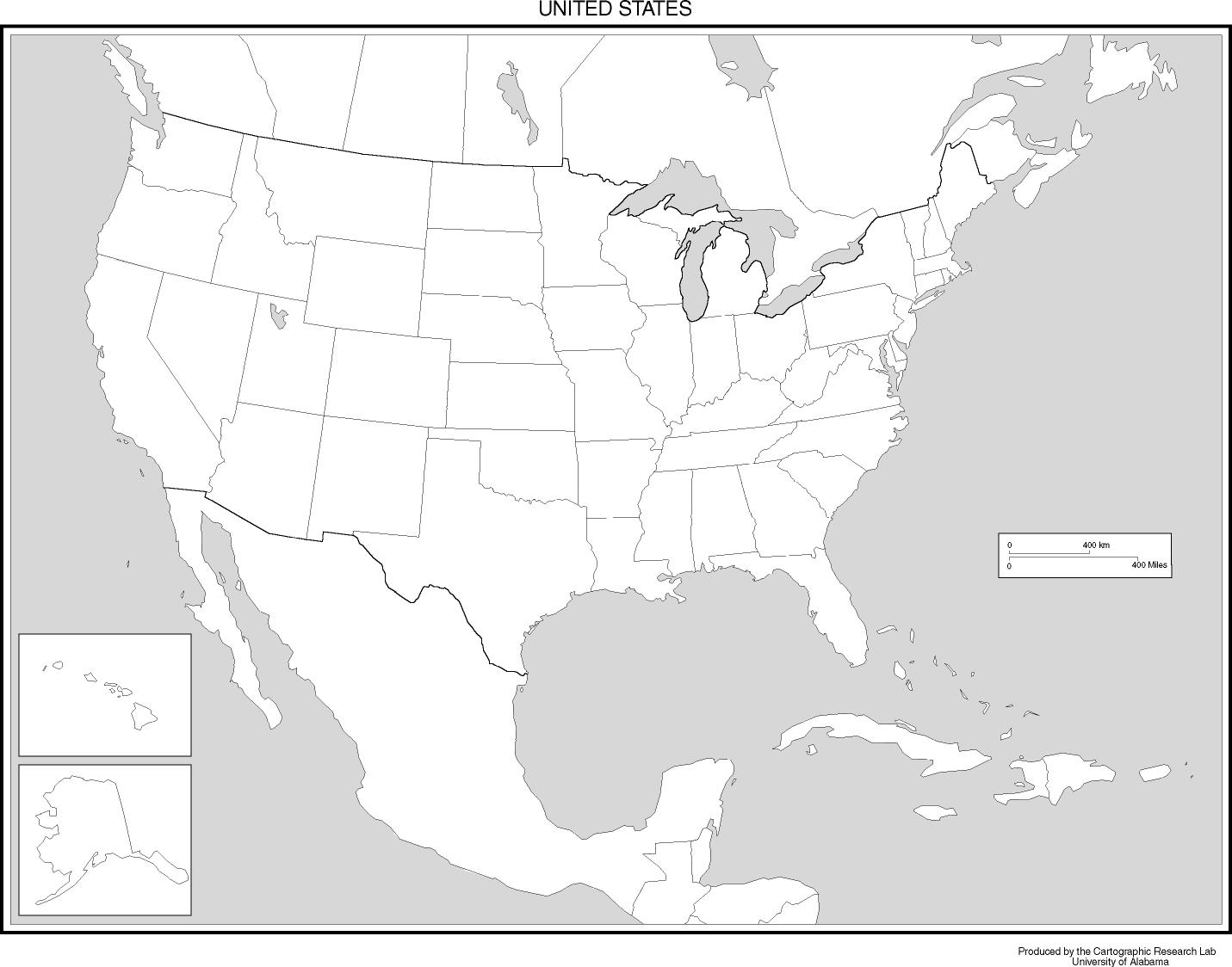 Blank Physical Map Of United States