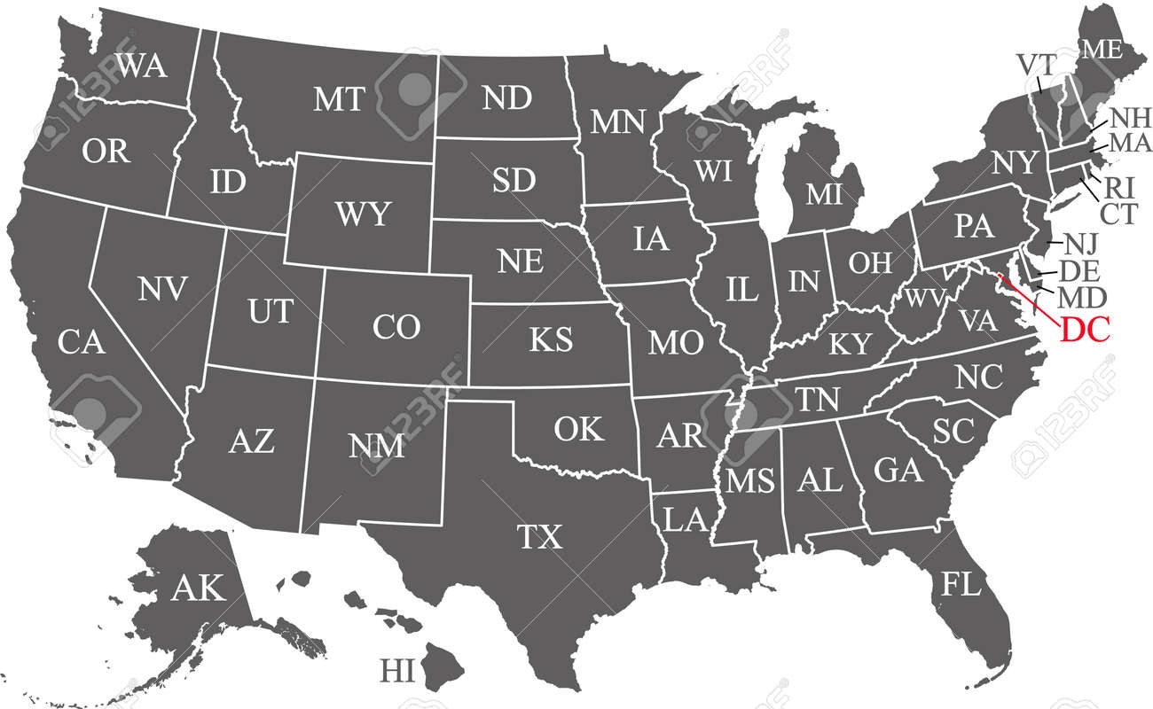 State Map With Capitals Printable