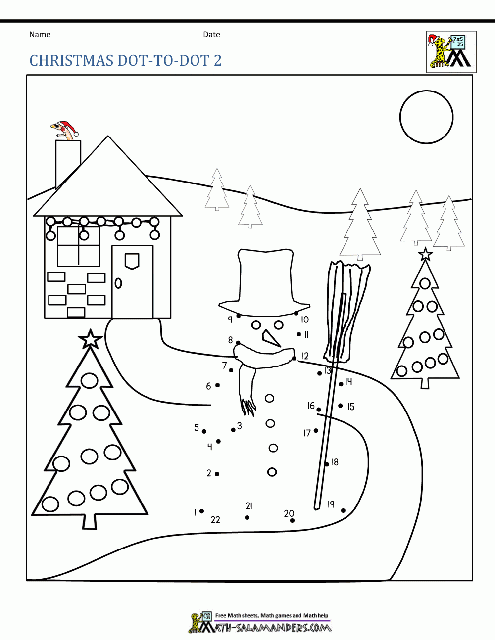 Xmas Dot To Dot Printables