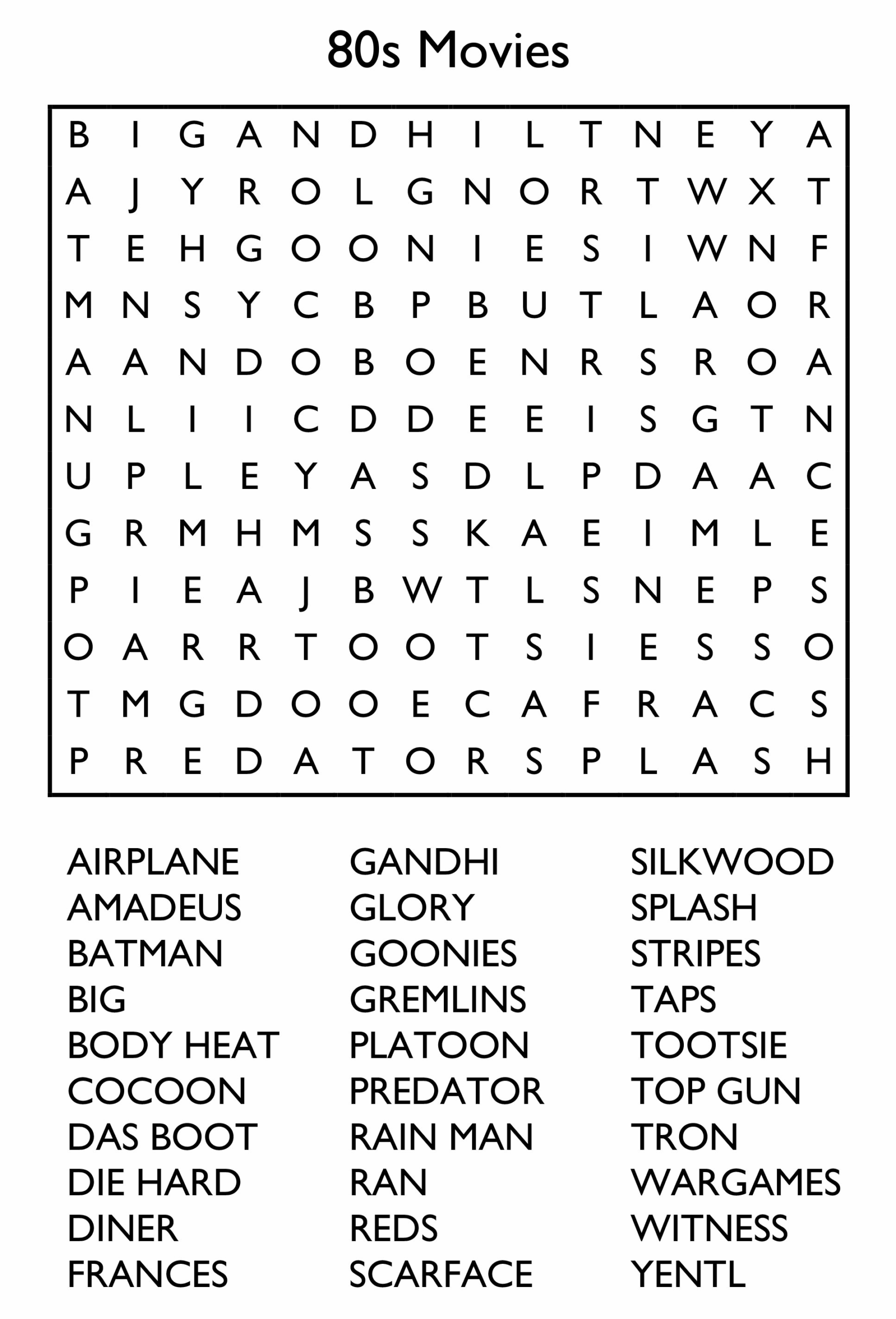 Free Printable Word Search